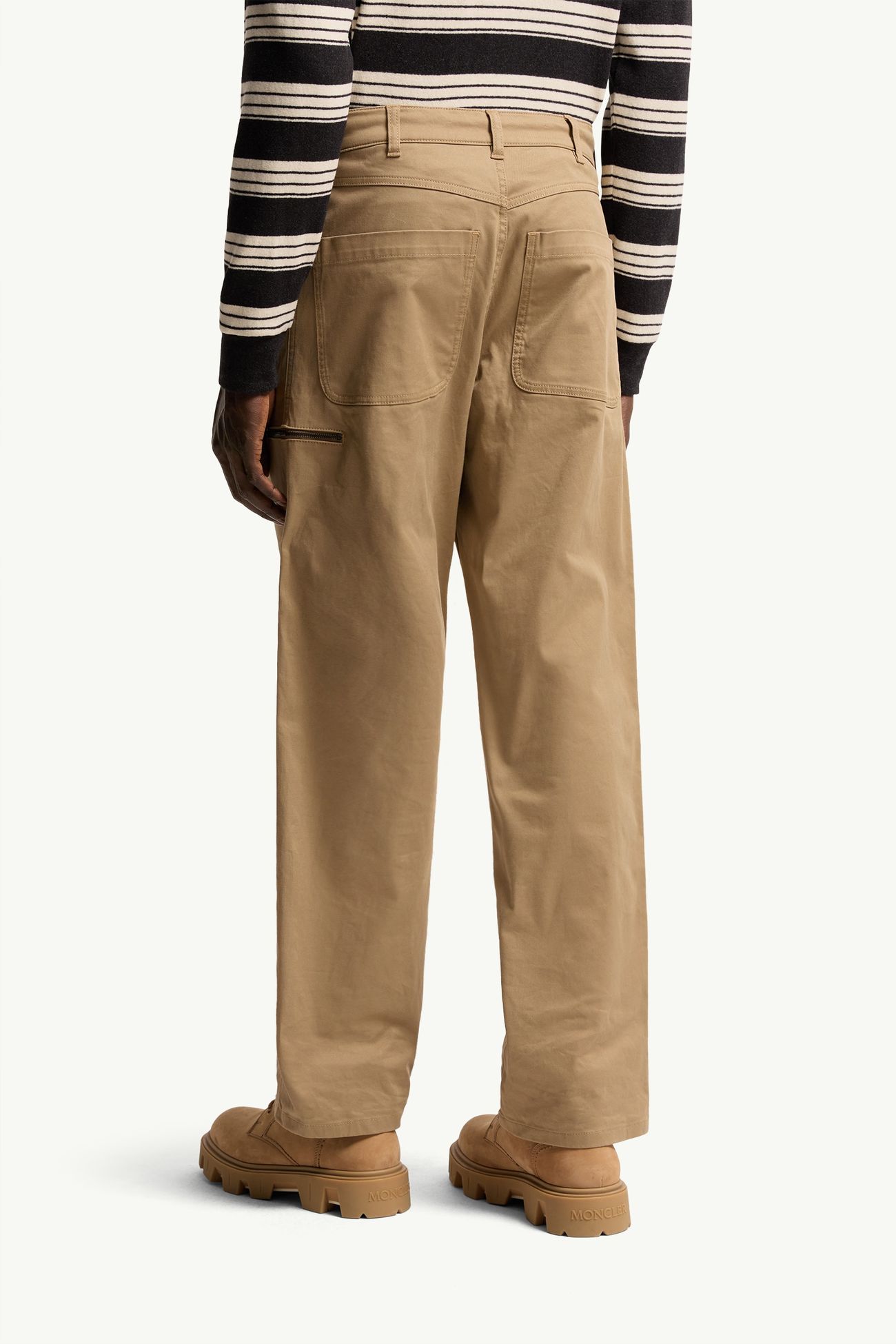 Pantalones de gabardina elástica Hombre Beige Moncler 4