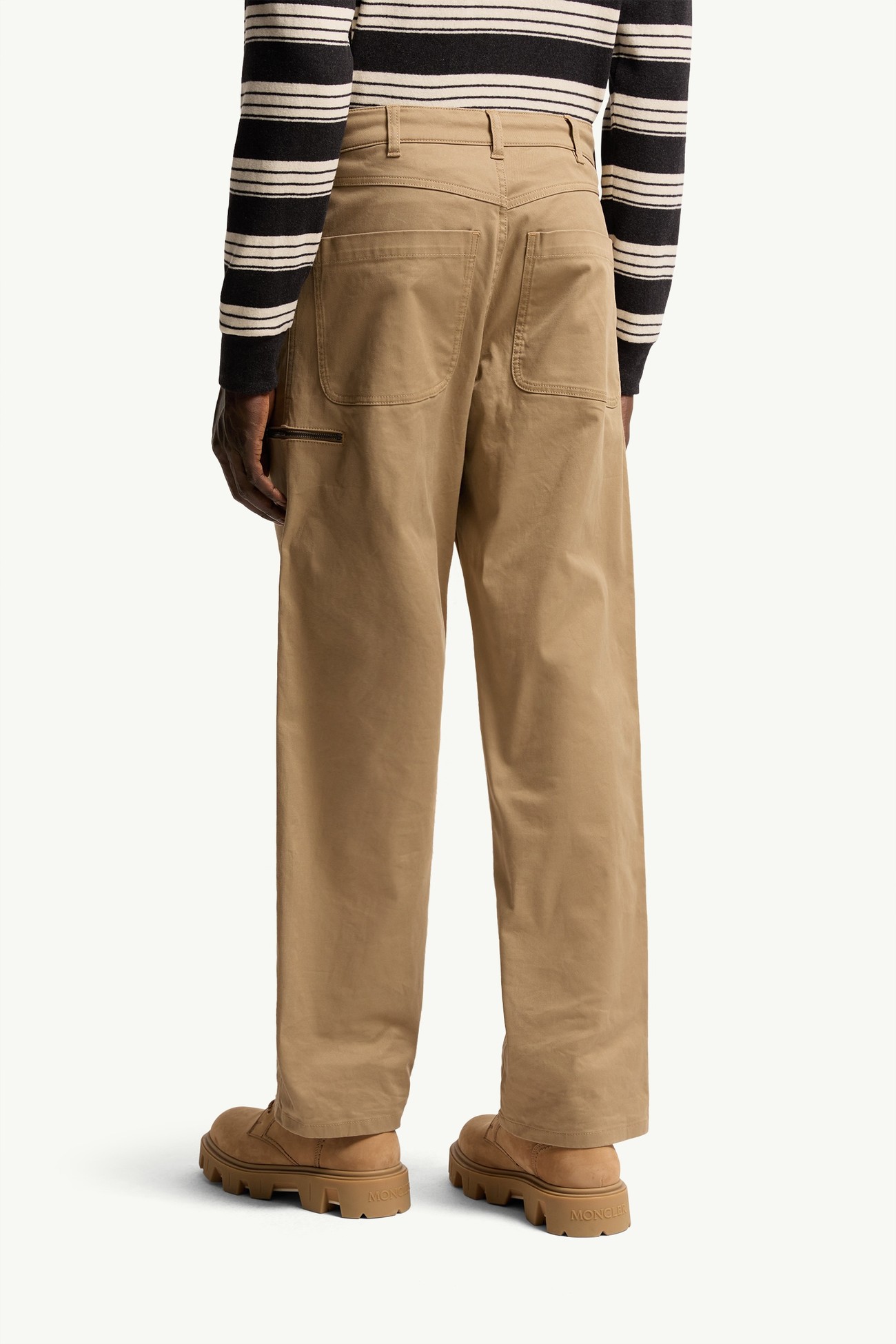 Stretch Gabardine Pants Men Beige Moncler 4