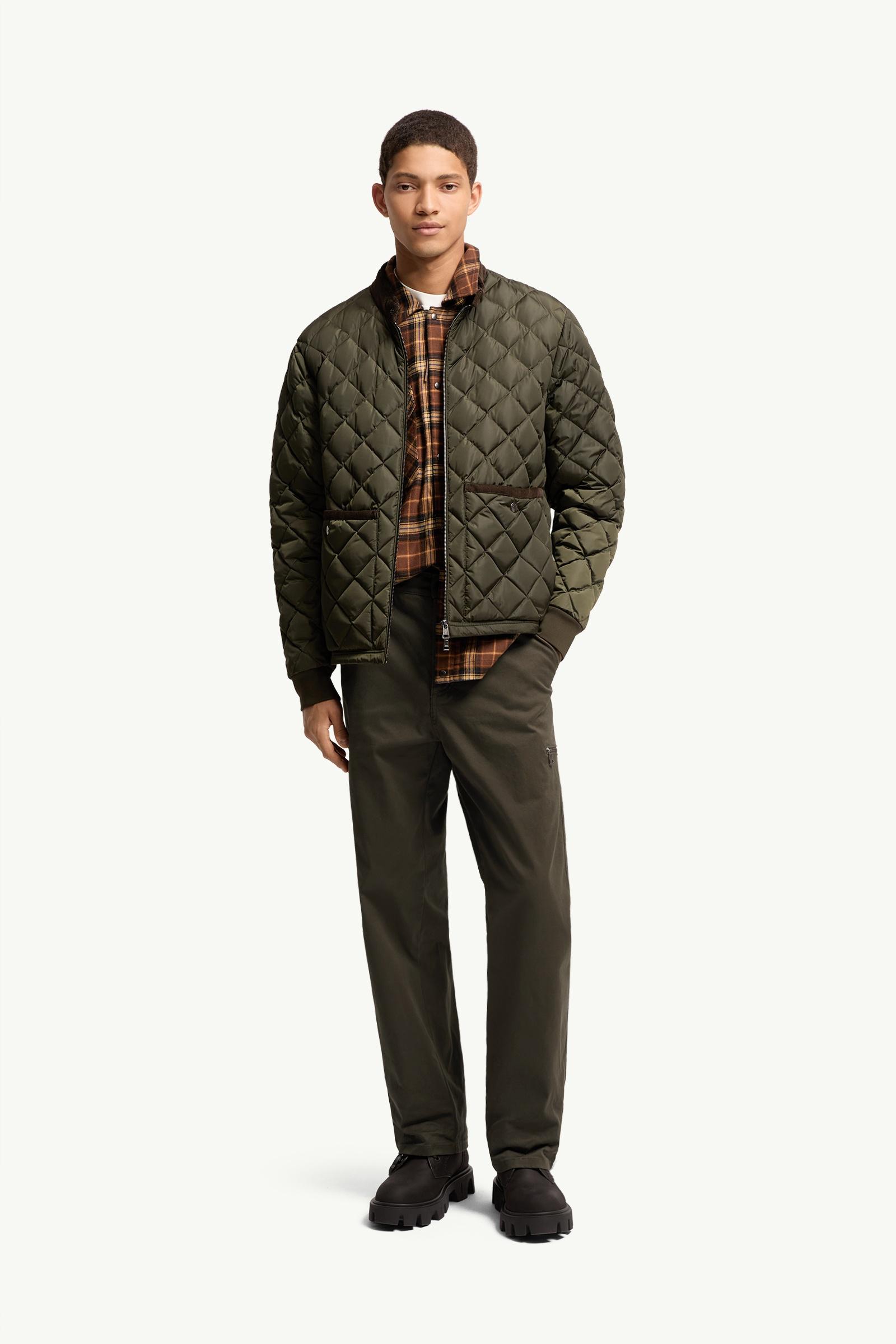 Olive Green Stretch Gabardine Trousers - Trousers & Shorts for Men