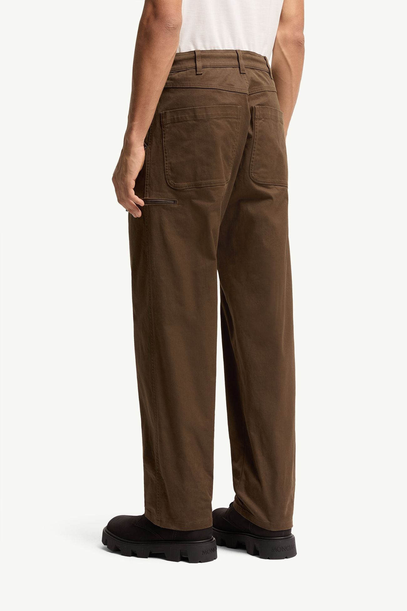 Stretch Gabardine Pants Men Olive Green Moncler 4