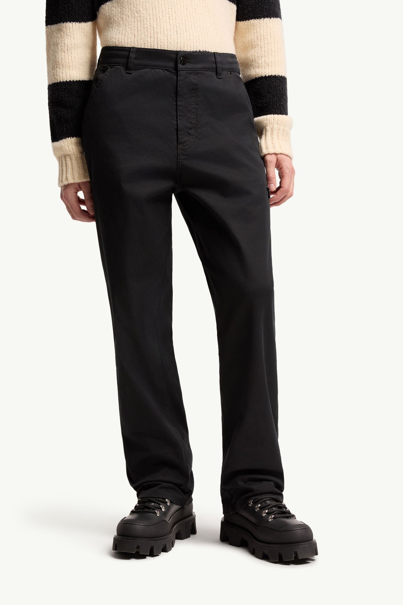 Stretch Gabardine Trousers Men Black Moncler 3