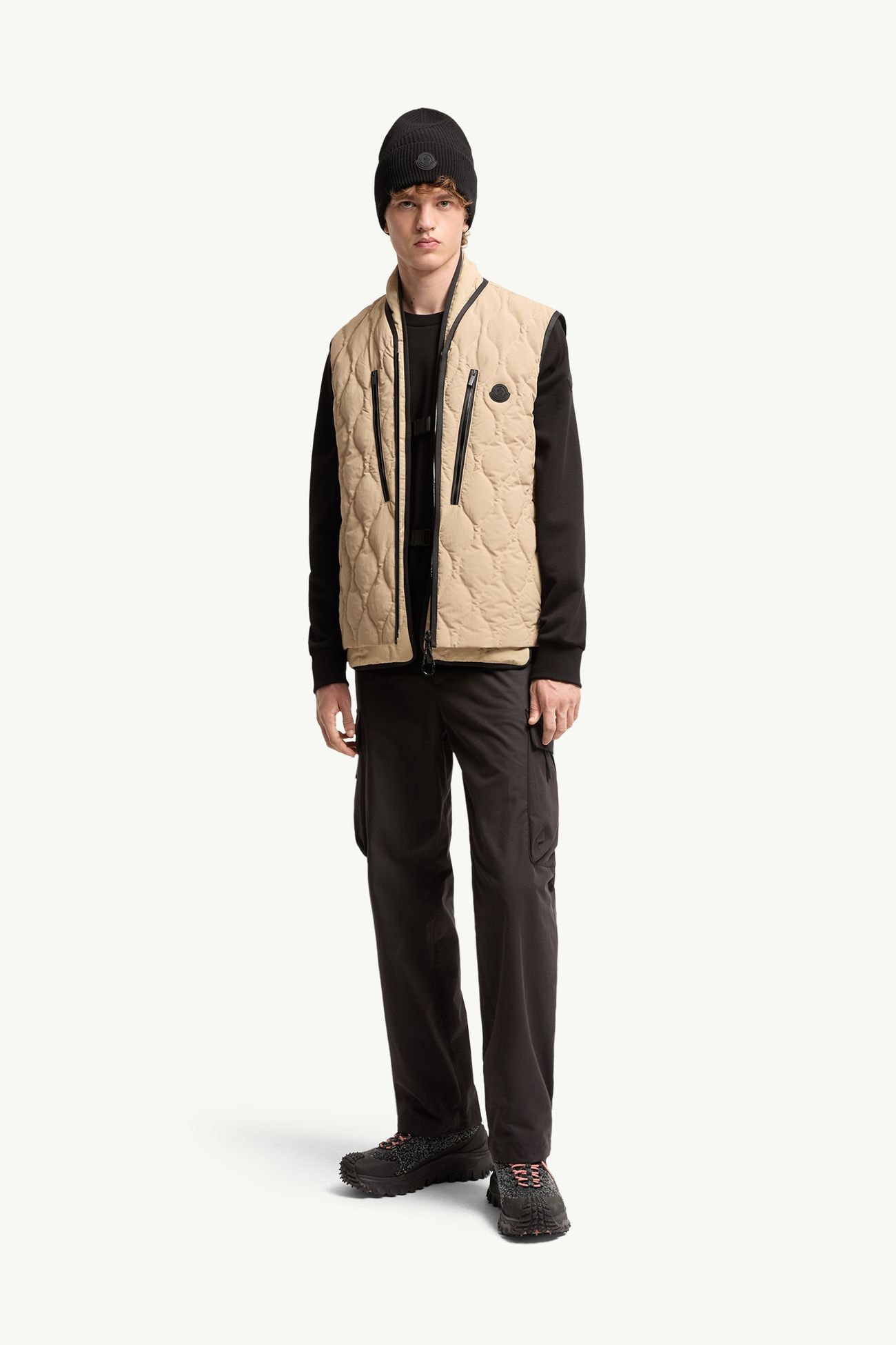 Cotton Blend Trousers Men Black Moncler 0