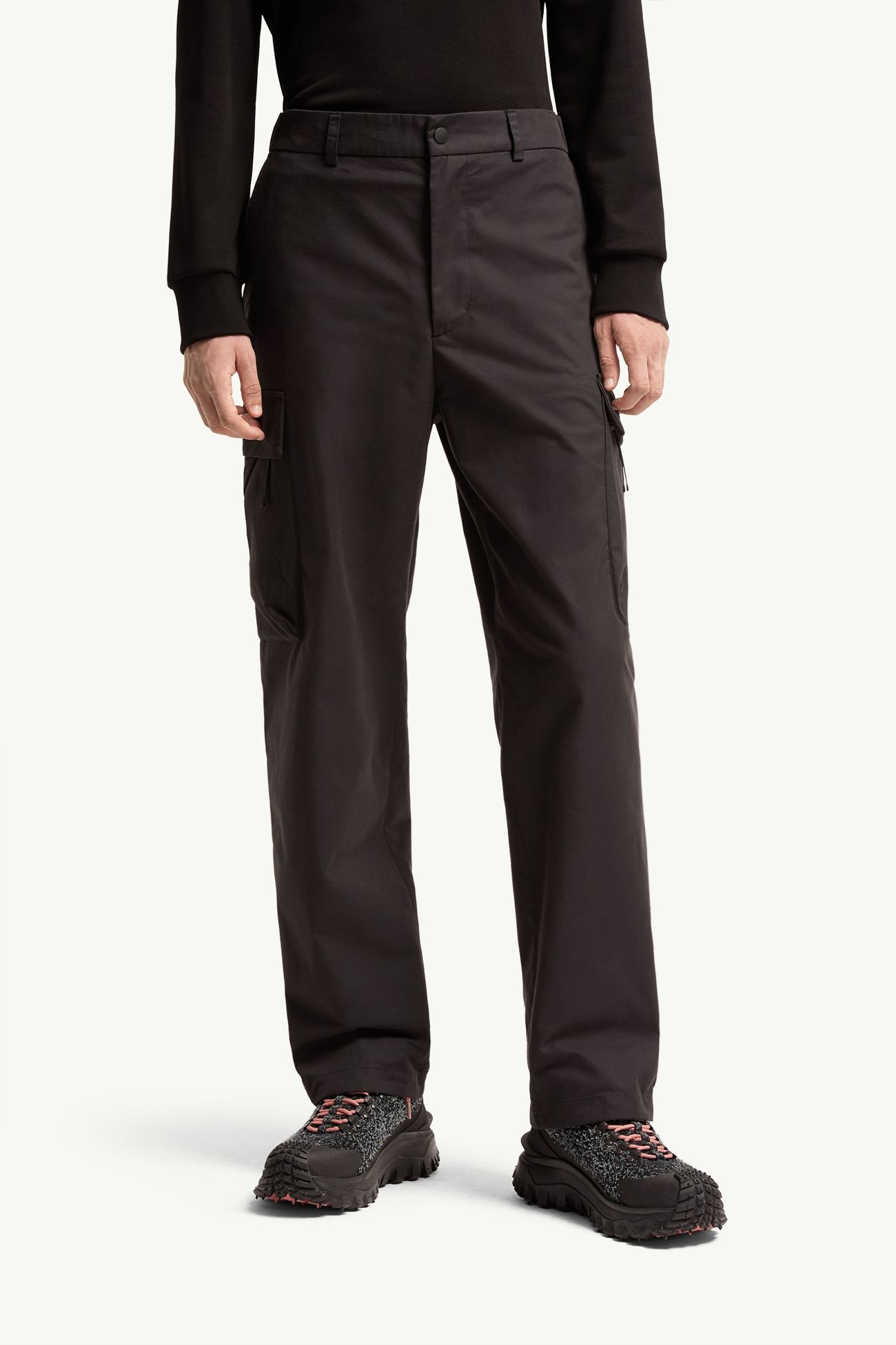 Cotton Blend Trousers Men Black Moncler 3