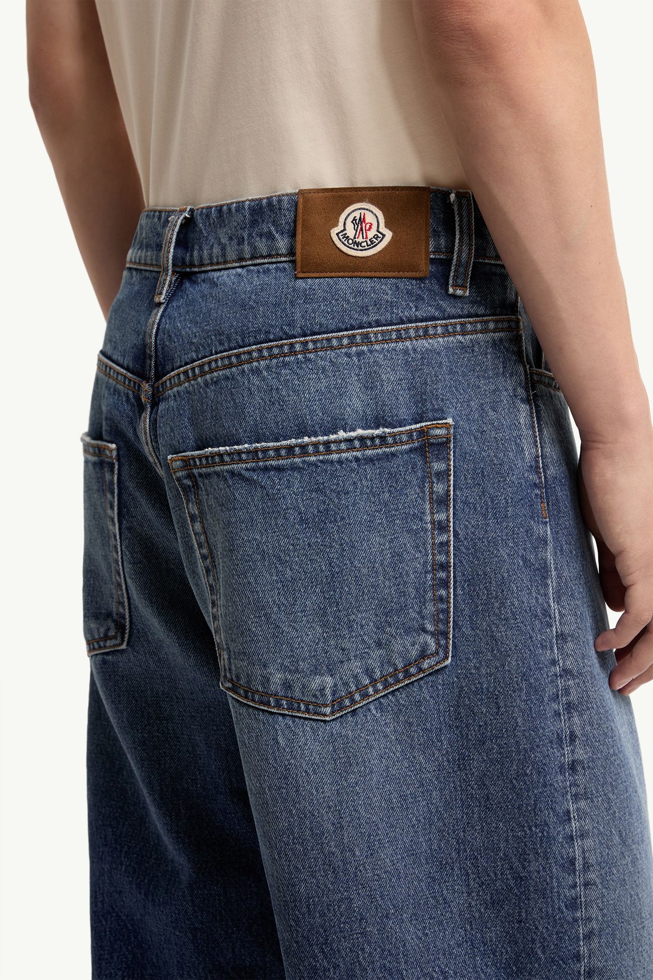 Straight Leg Denim Jeans Men Denim Blue Moncler 5