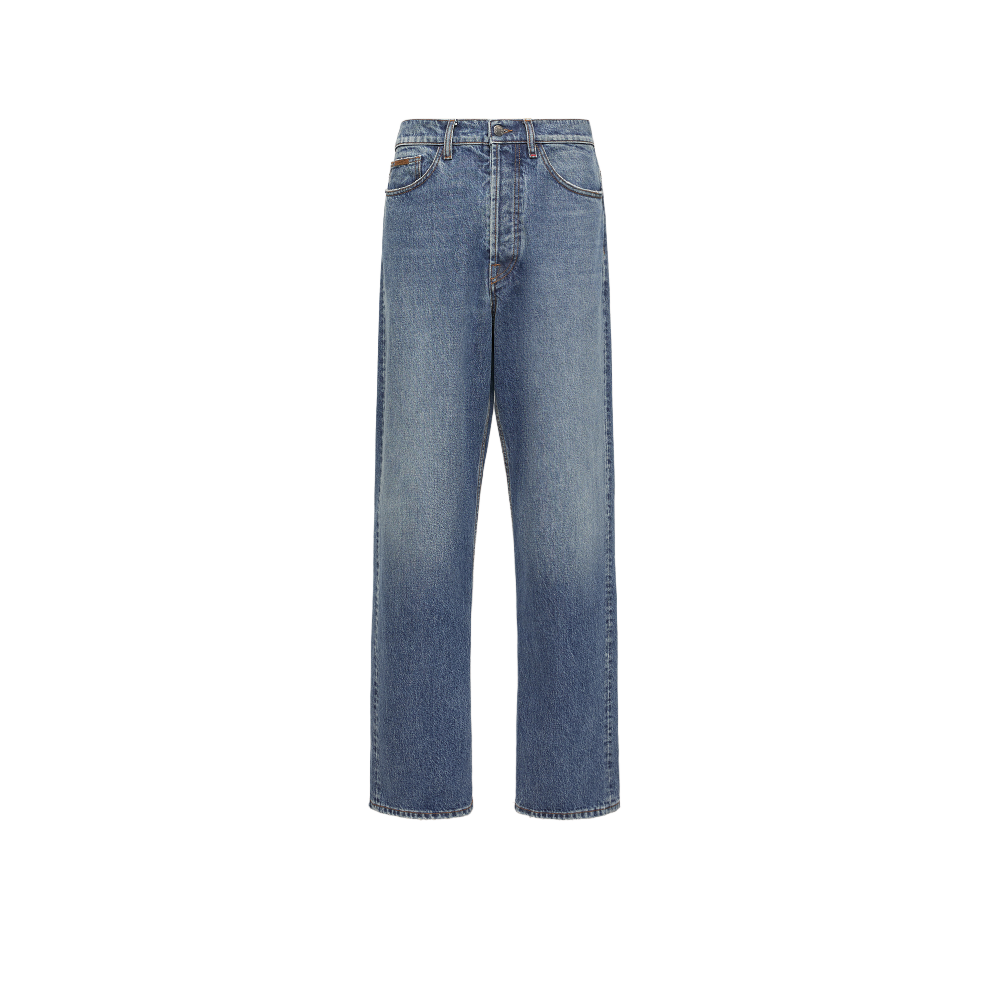 Moncler Straight Leg Denim Jeans for Men in Blue, Size: 50 - Image 1