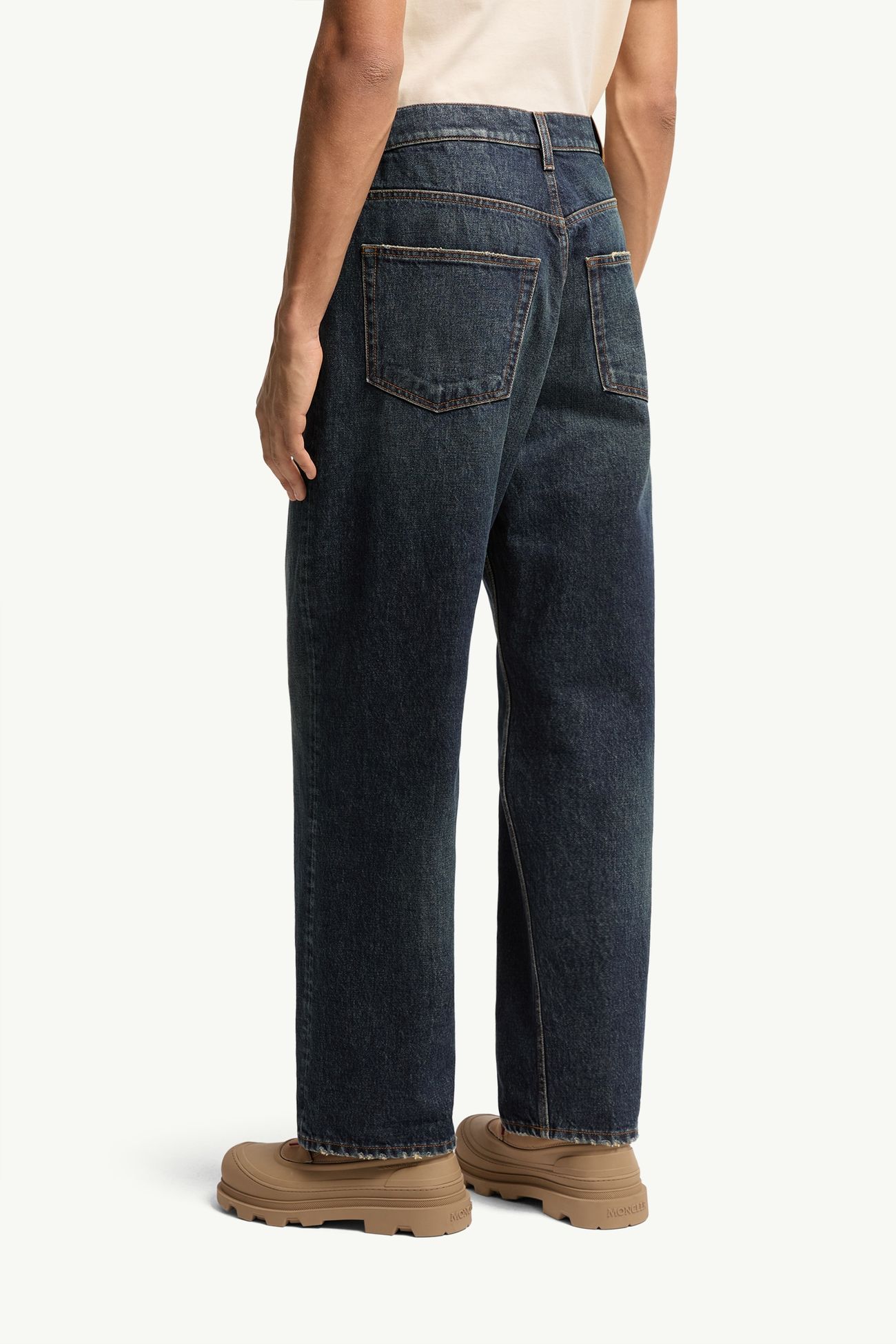 Straight Leg Denim Jeans Men Denim Blue Moncler 4
