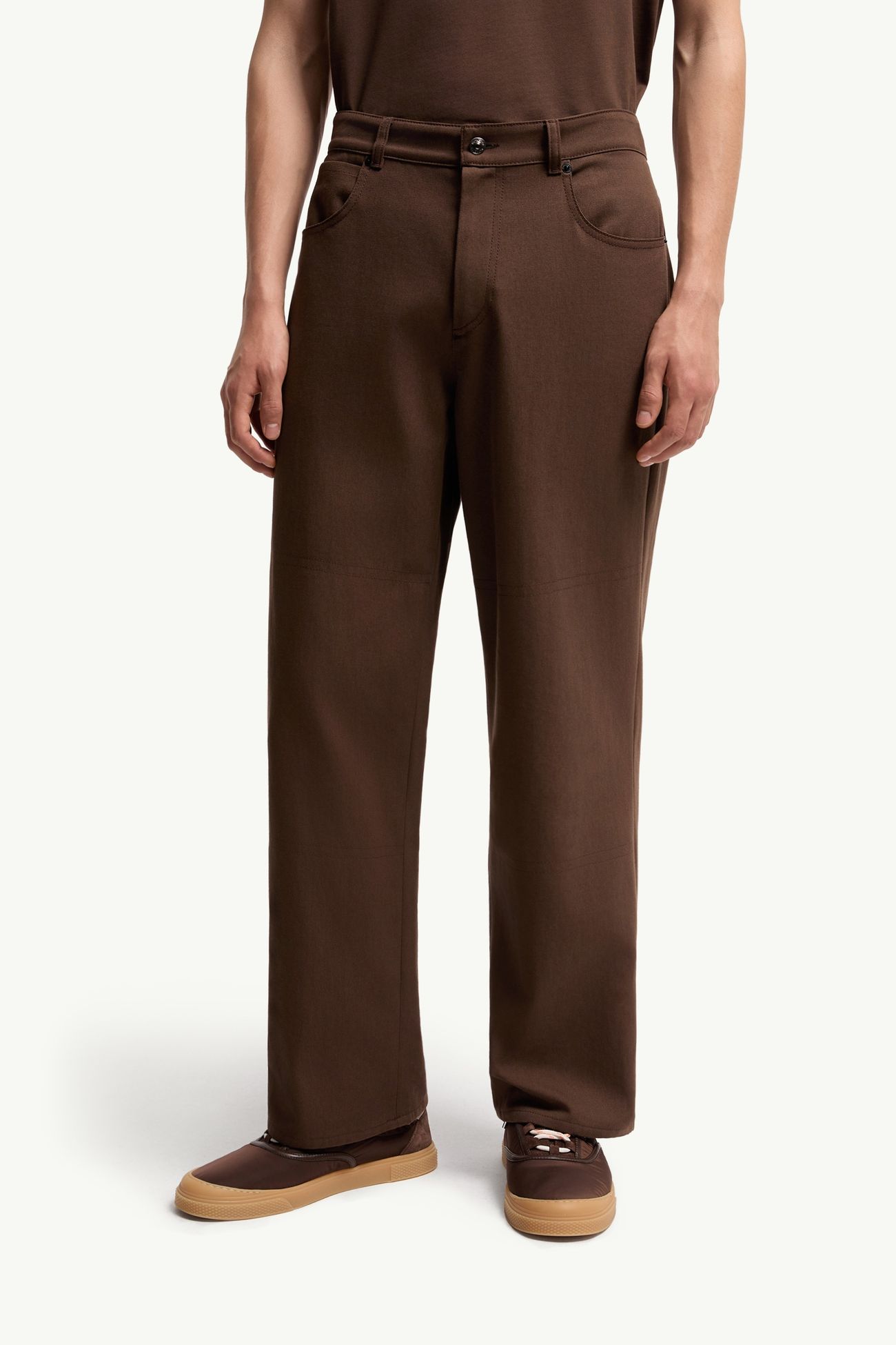 Canvas Cargo Pants Men Brown Moncler 3