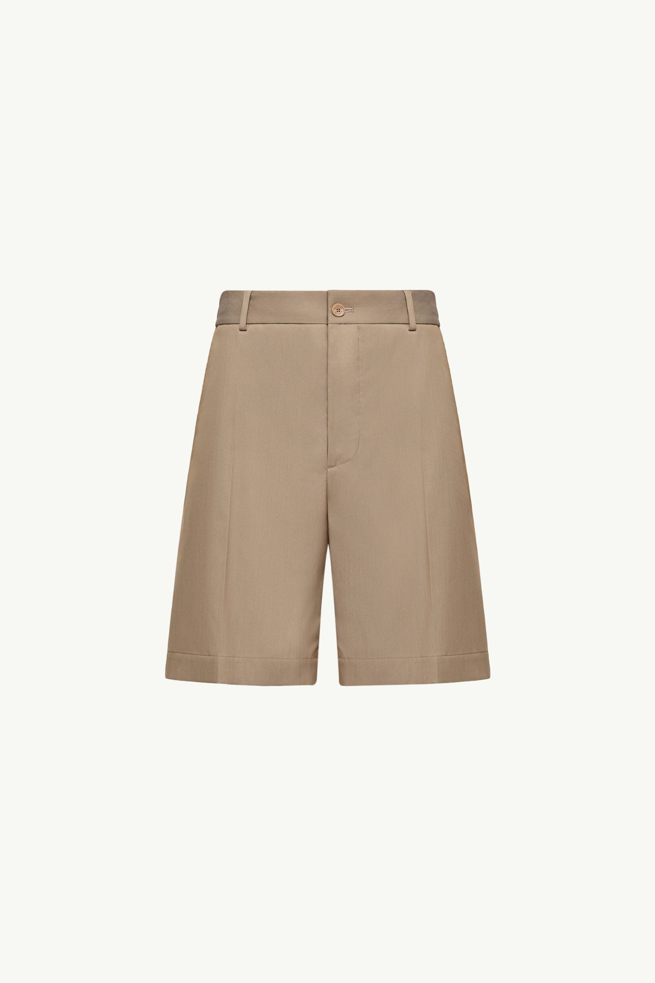 Wool Blend Gabardine Bermuda Shorts Men Beige Moncler 2