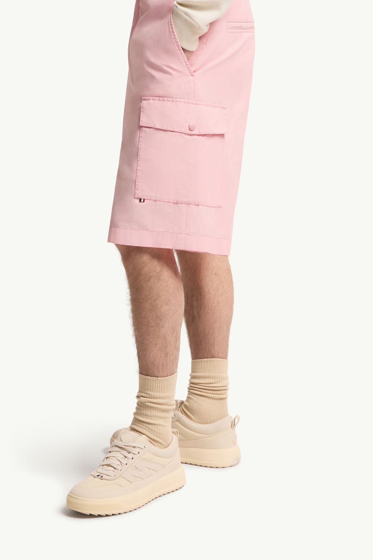 華達呢工裝短褲 男士 粉紅色 Moncler 1