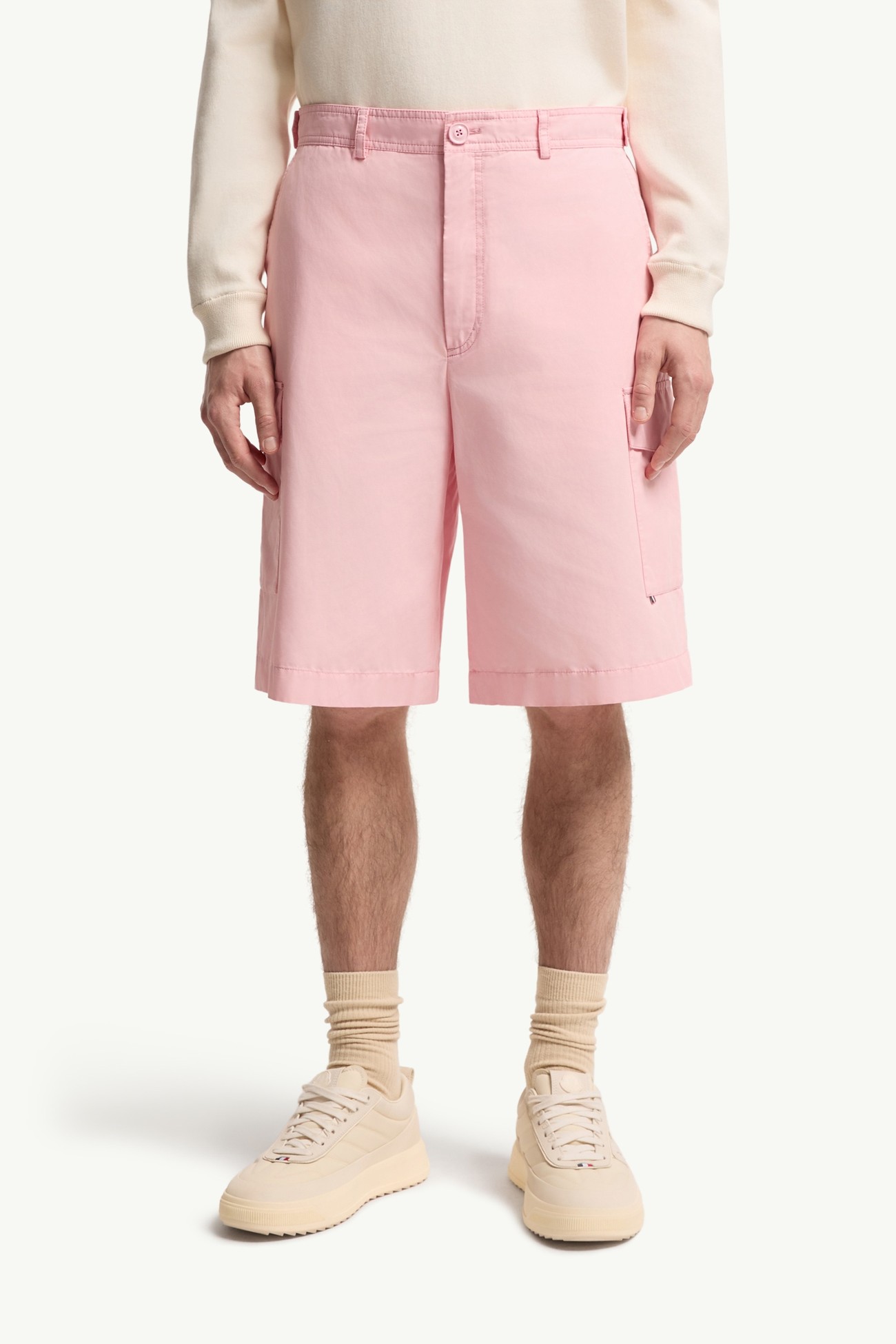 Shorts cargo de gabardina Hombre Rosado Moncler 3