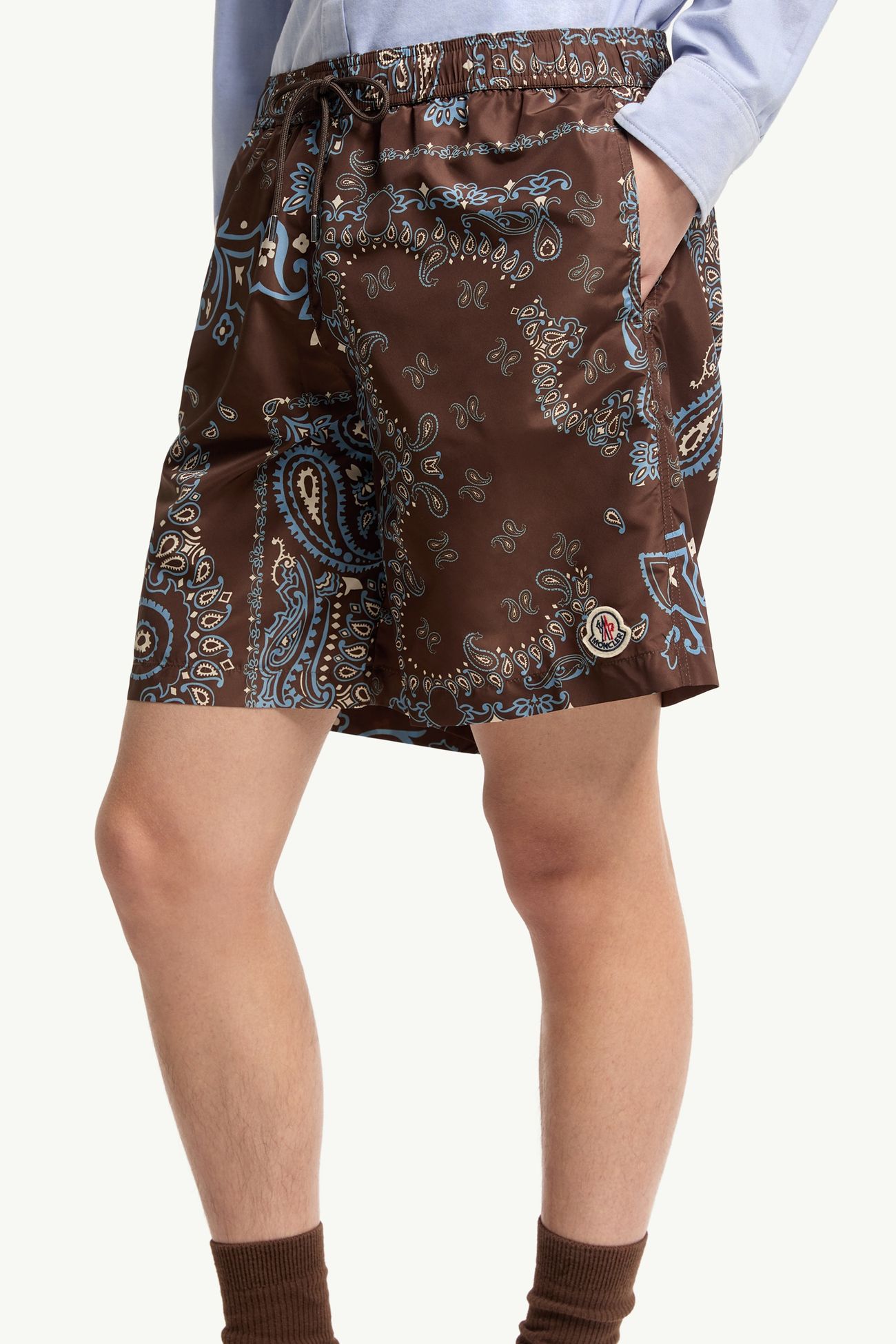 Shorts da bagno floreali Uomo Celeste & Marrone Moncler 1