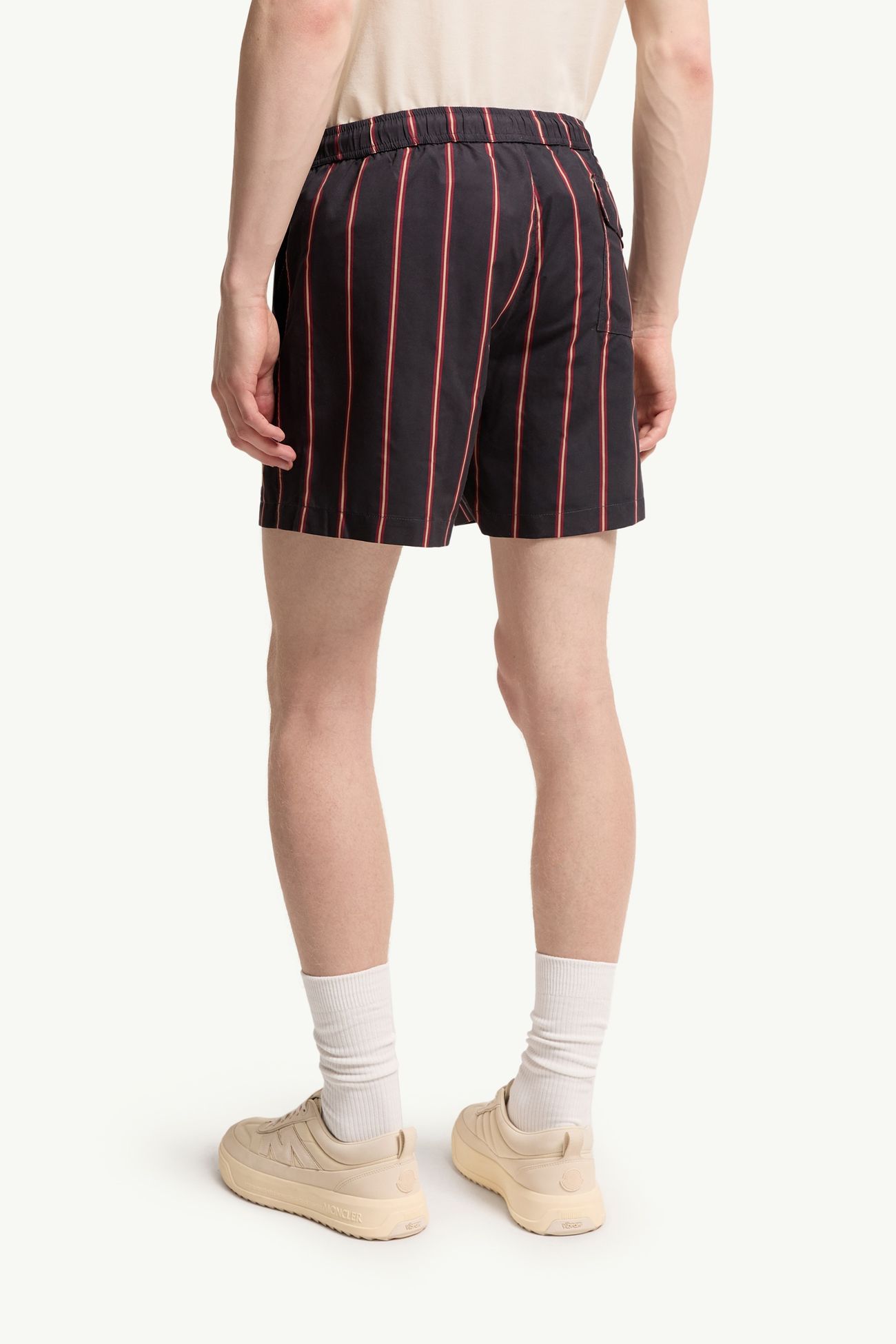 Gestreifte Badeshorts Herren Navyblau Moncler 4