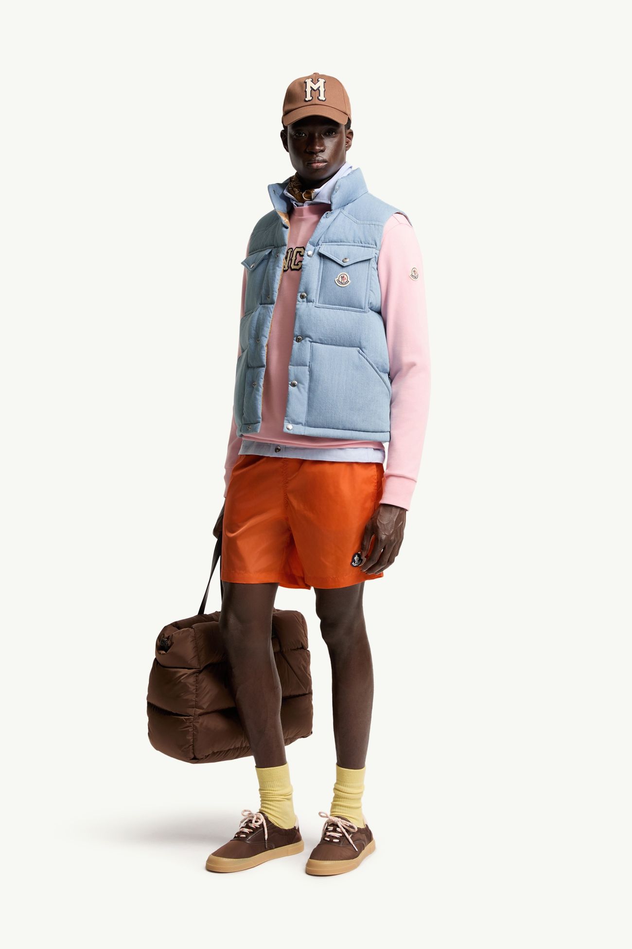 Short de bain à logo Hommes Orange Moncler 0