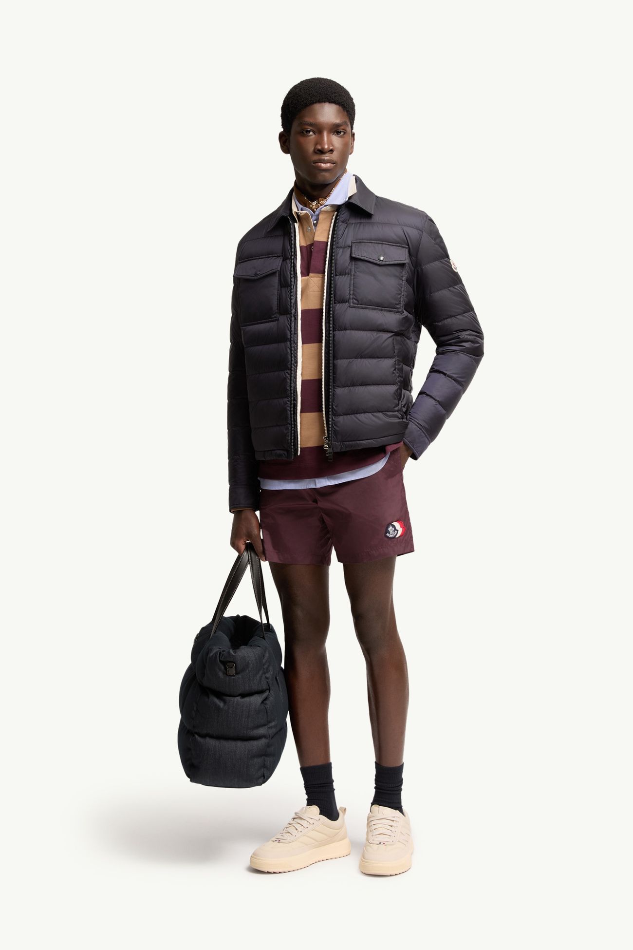 Logo Swim Shorts Men Burgundy Moncler 0