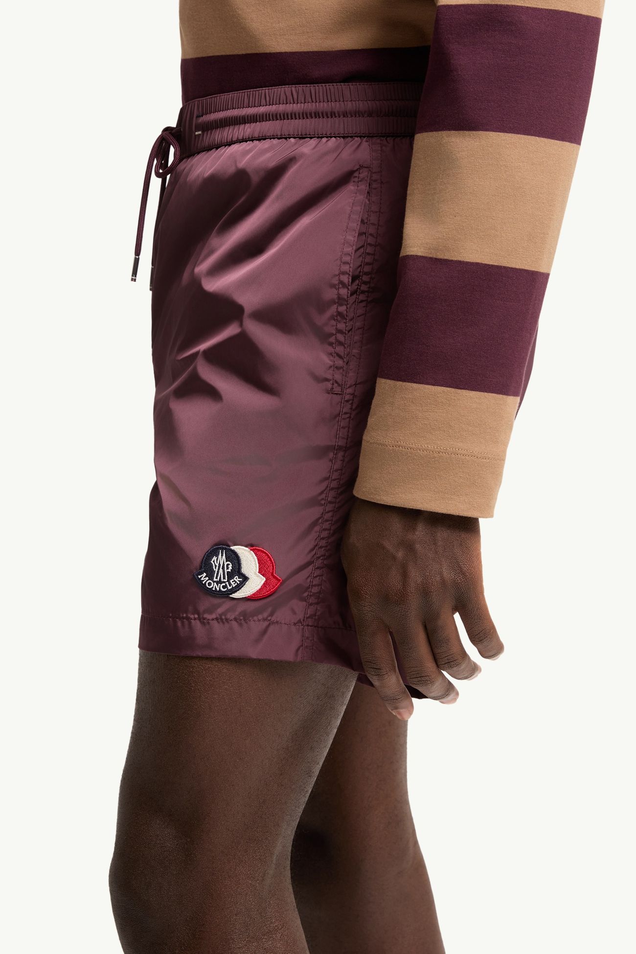 標誌裝飾游泳短褲 男士 酒紅色 Moncler 1