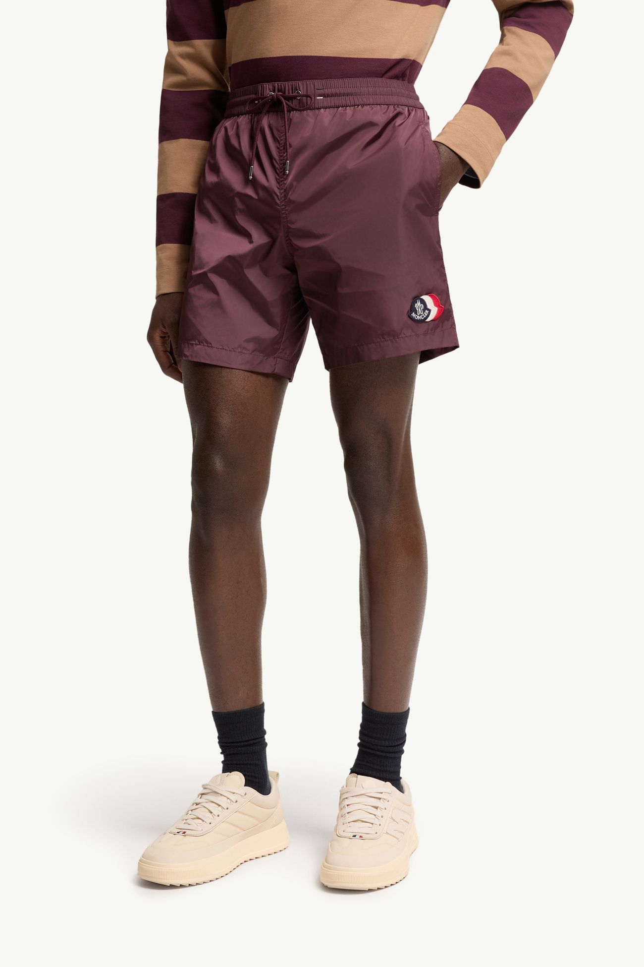 Logo Swim Shorts Men Burgundy Moncler 3