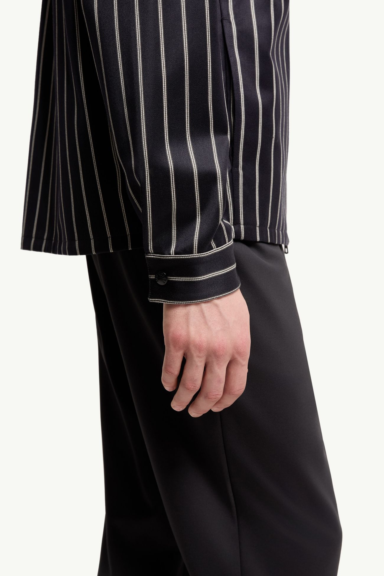羊毛棉質條紋連帽外套 男士 藍色和白色 Moncler 5