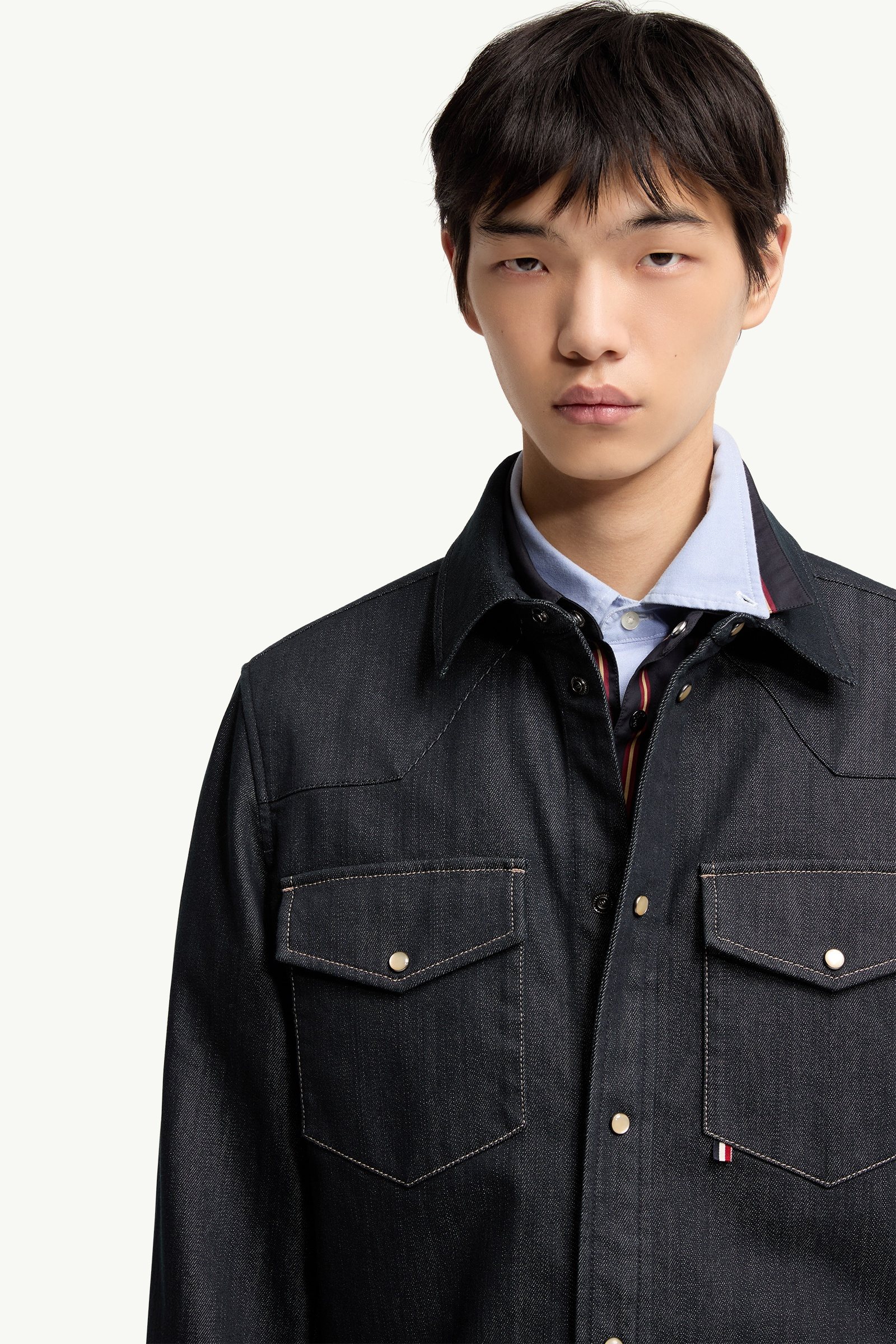 Denim Blue Denim Long Sleeve Shirt - Shirt Jackets for Men