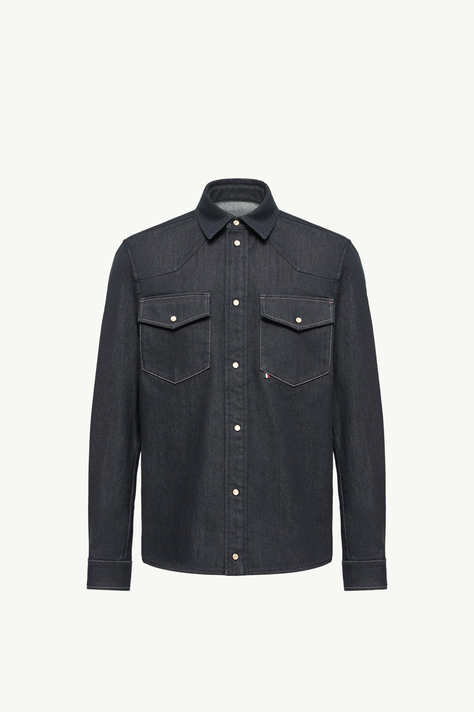 Denim Long Sleeve Shirt Men Denim Blue Moncler, 1 of 0