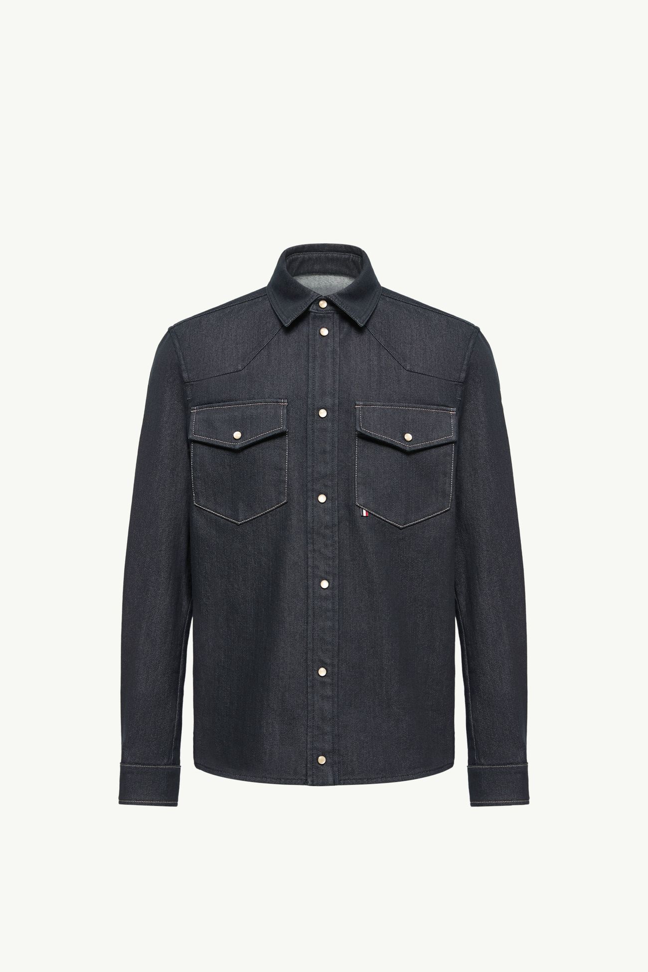 Denim Long Sleeve Shirt Jacket Men Denim Blue Moncler 2