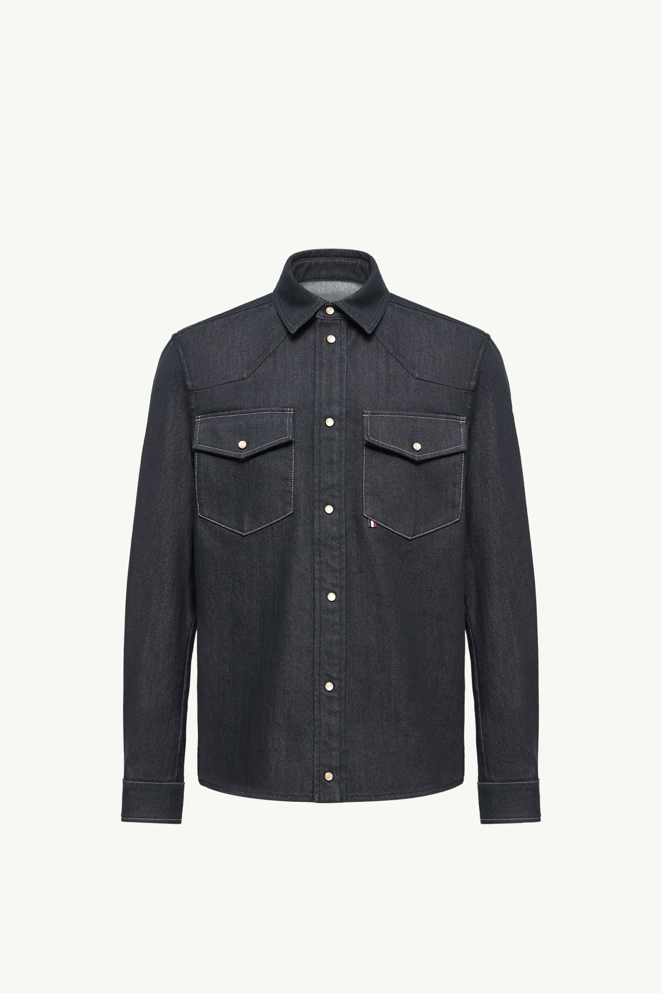 Surchemise à manches longues en denim Hommes Bleu Jean Moncler 2