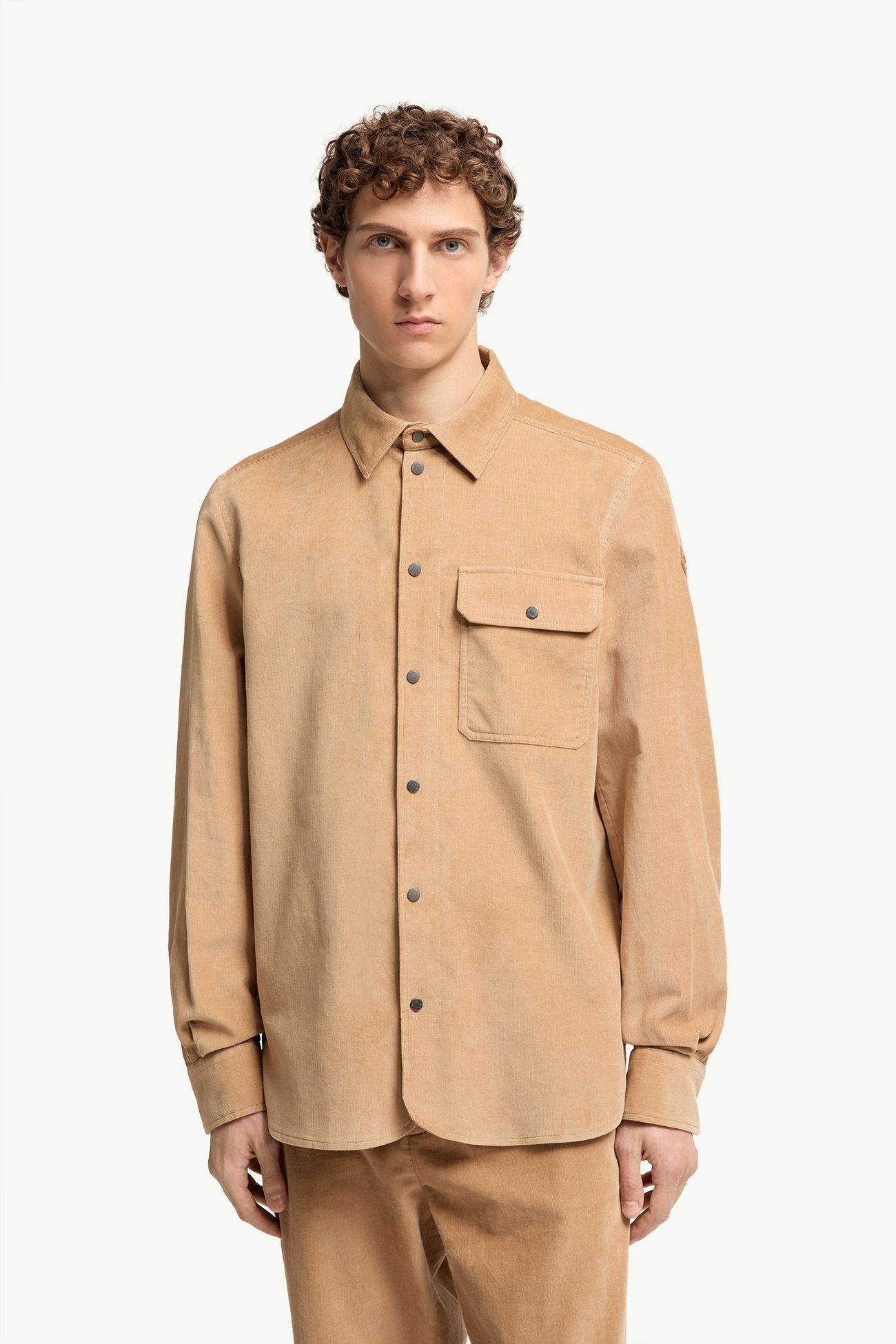 Corduroy Shirt Jacket Men Beige Moncler 3
