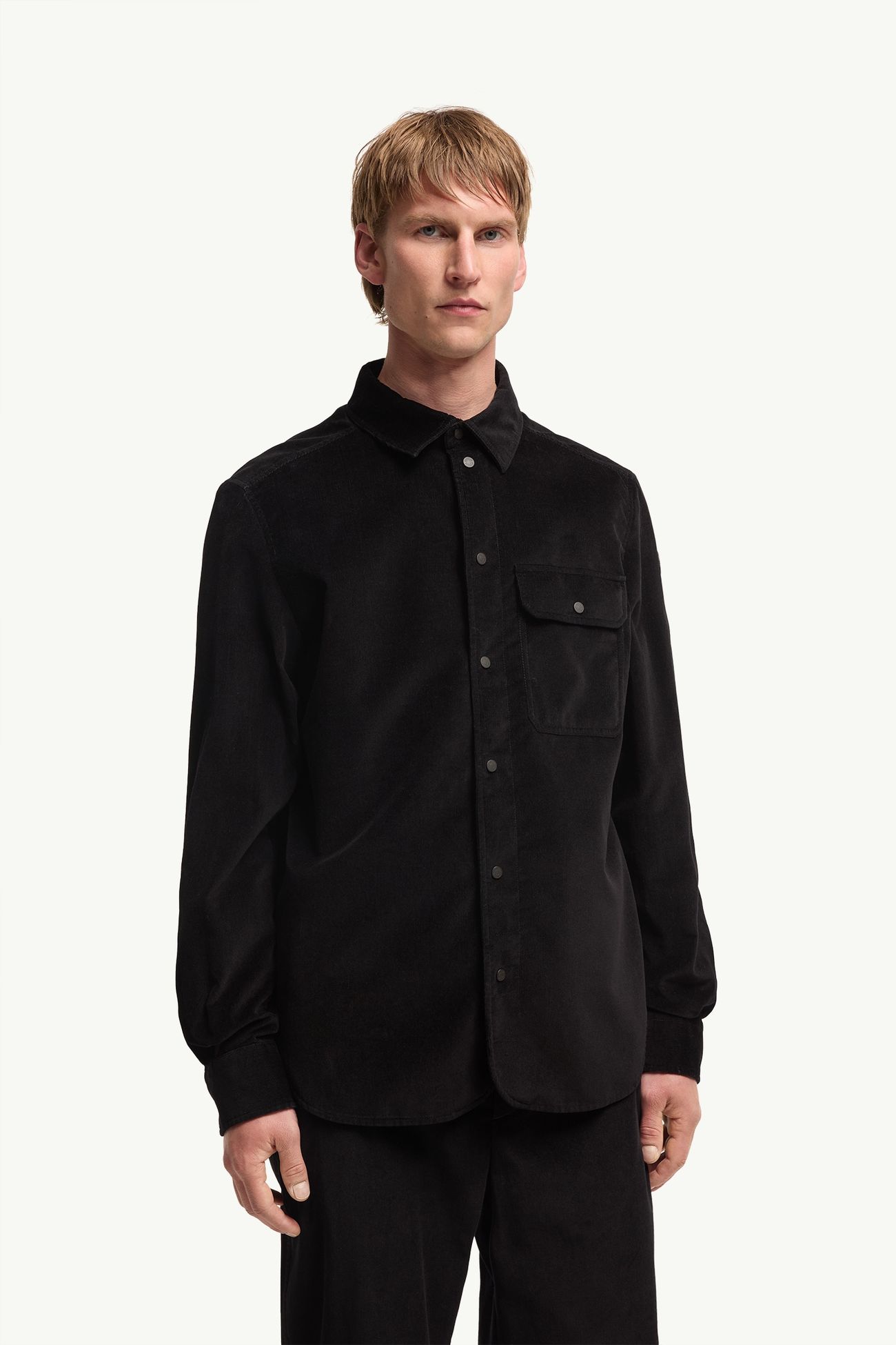 Corduroy Shirt Jacket Men Black Moncler 3