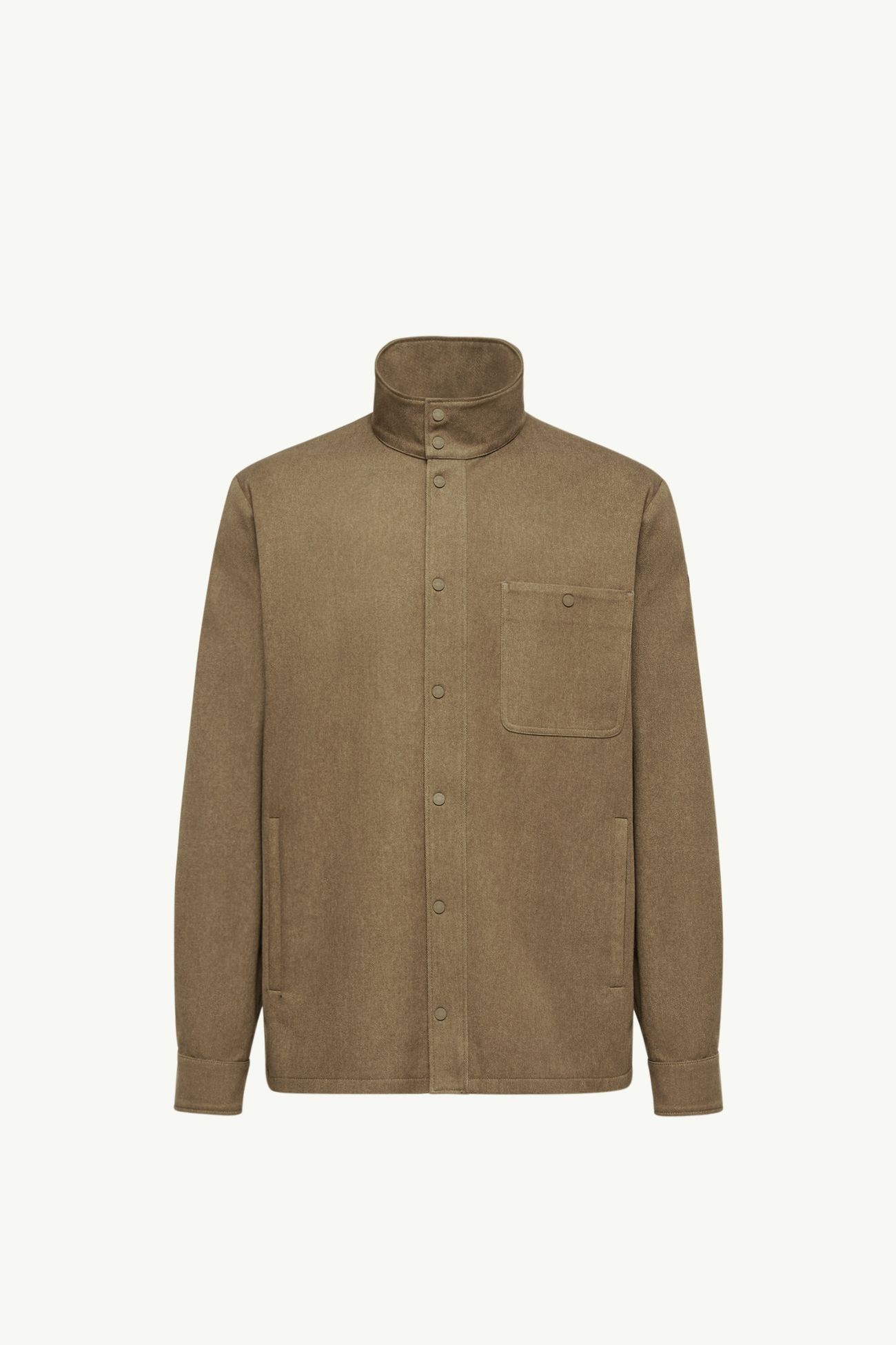 Giacca in cotone con logo in pelle Uomo Verde Oliva Moncler 2
