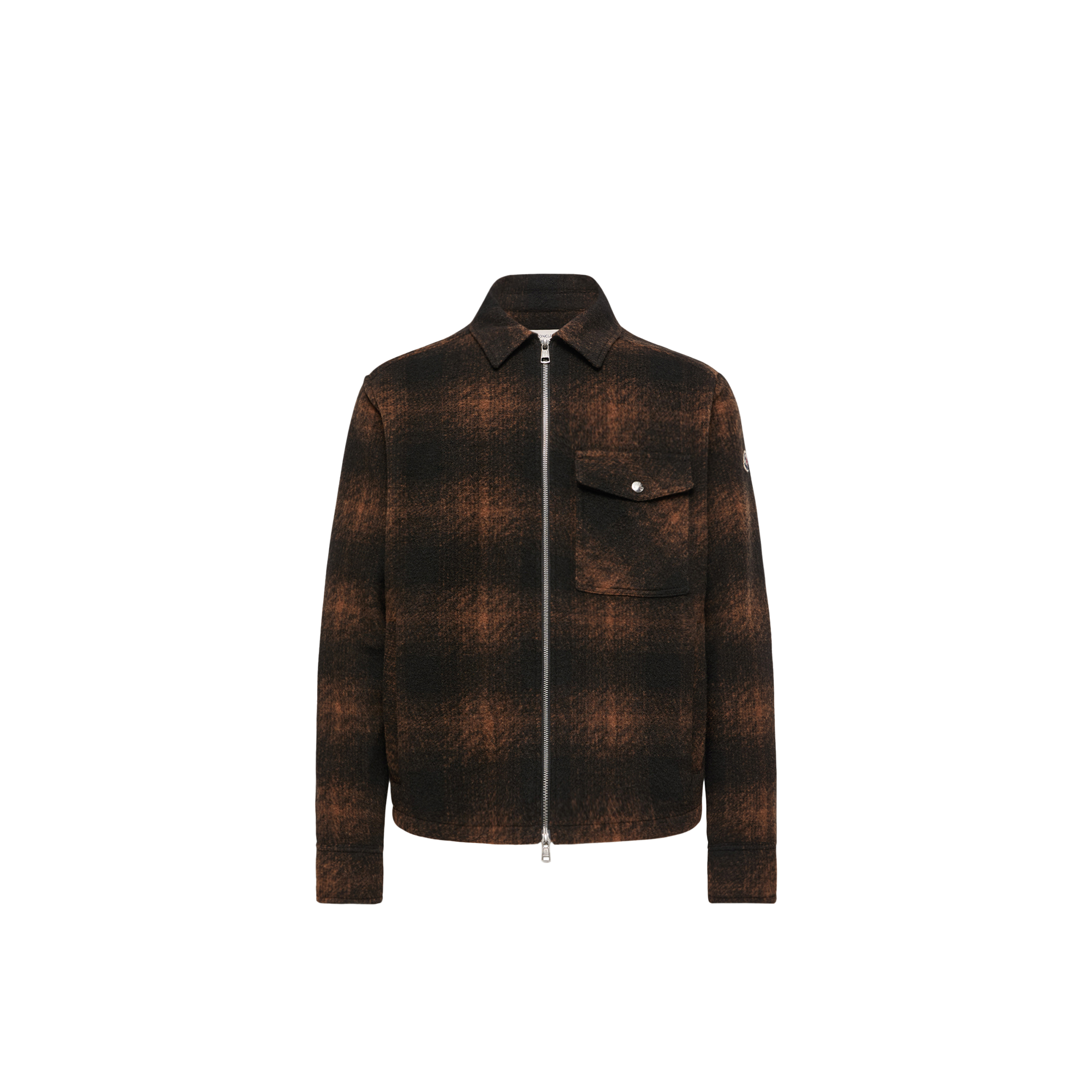 Moncler Check Jersey Zip-Up Shirt - Image 4