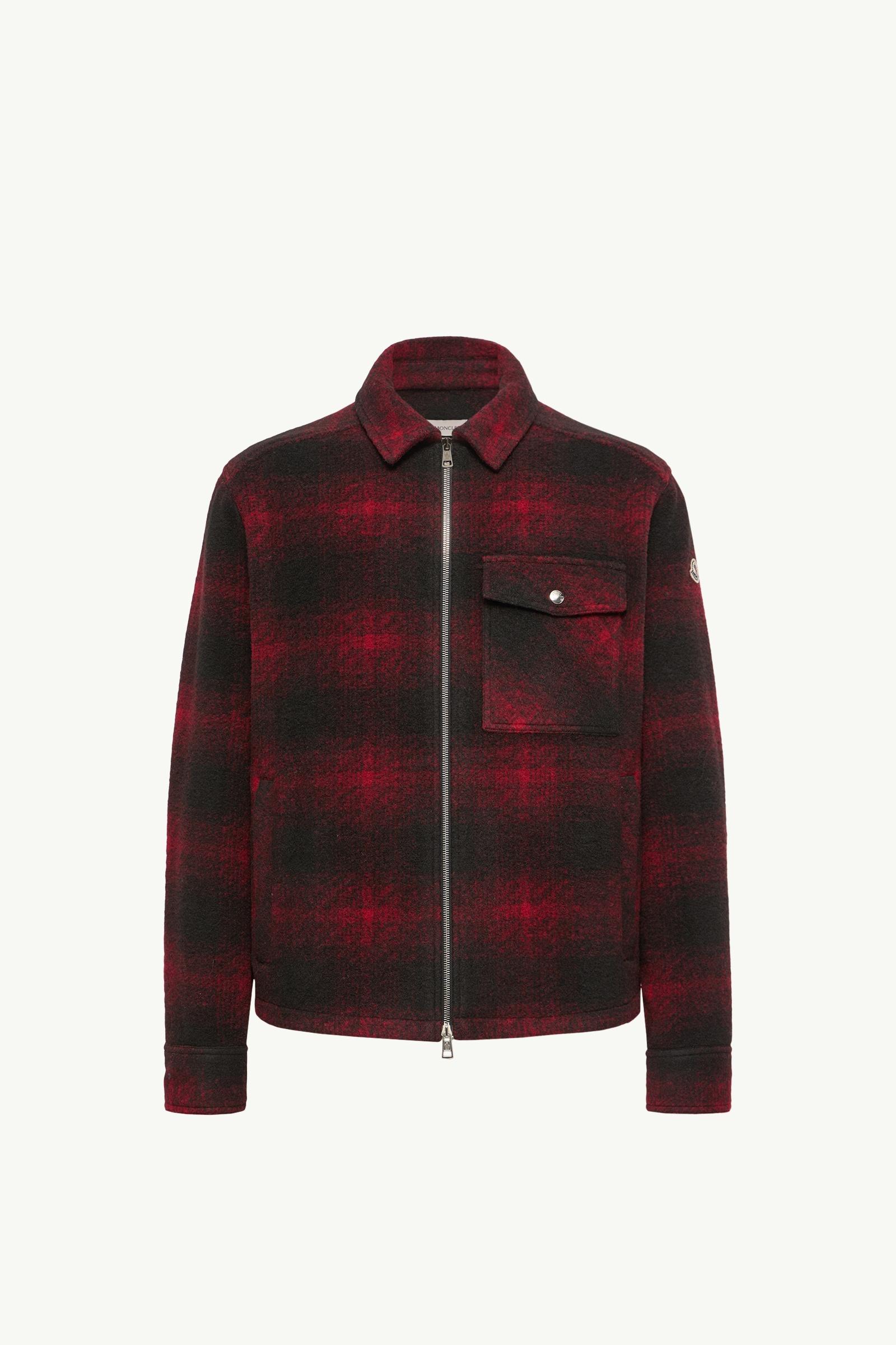 Check Jersey Zip-up Shirt Men Black & Red Moncler, 1 of 0