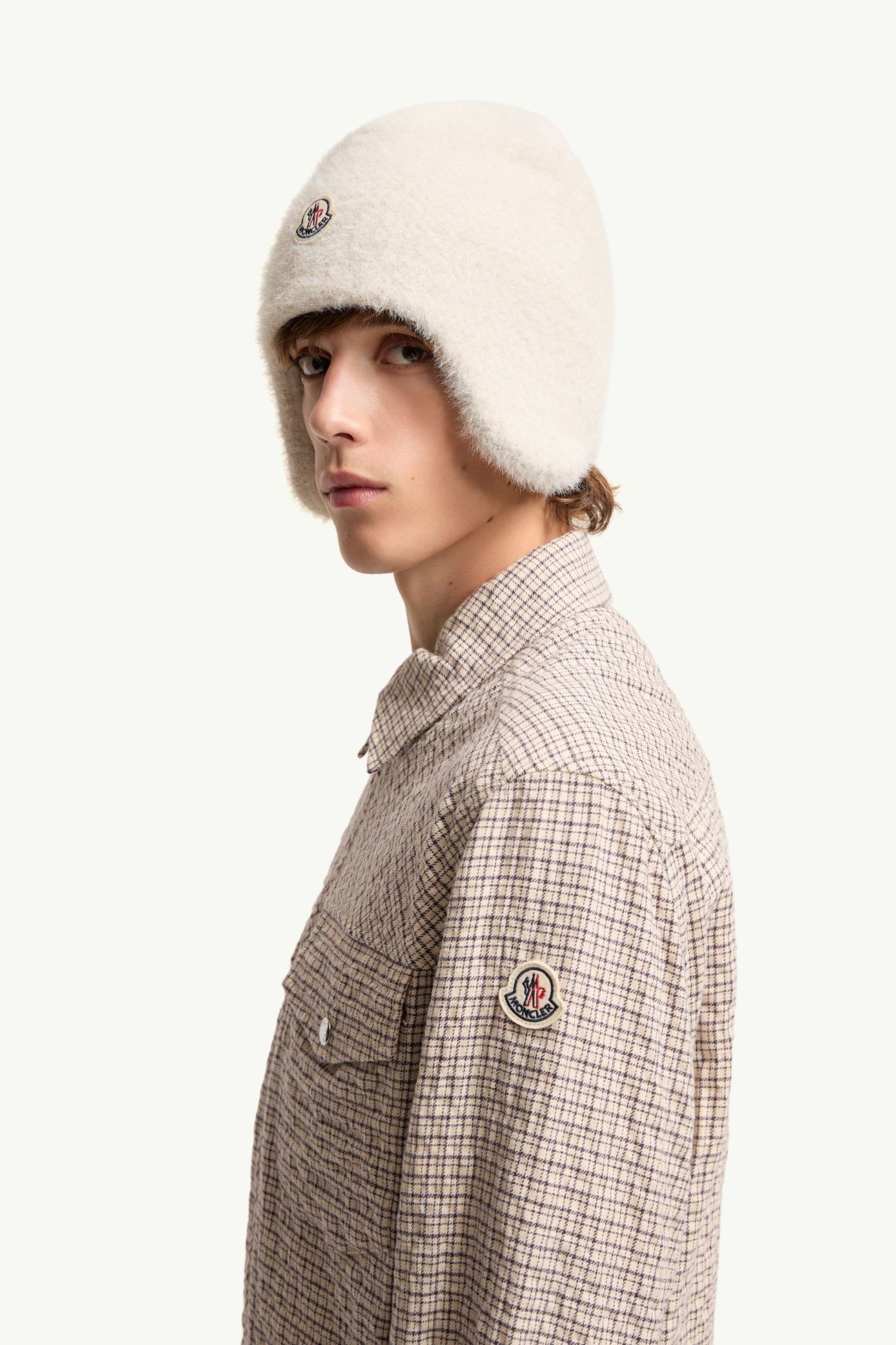 Micro Madras Flannel Shirt Jacket Men White Moncler 1