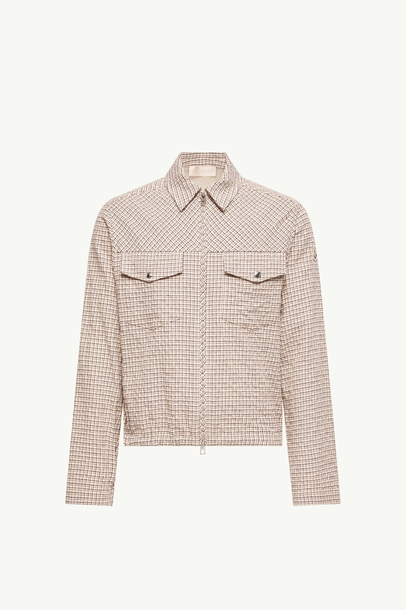 Chaqueta camisera de franela de micromadrás Hombre Blanco Moncler 2