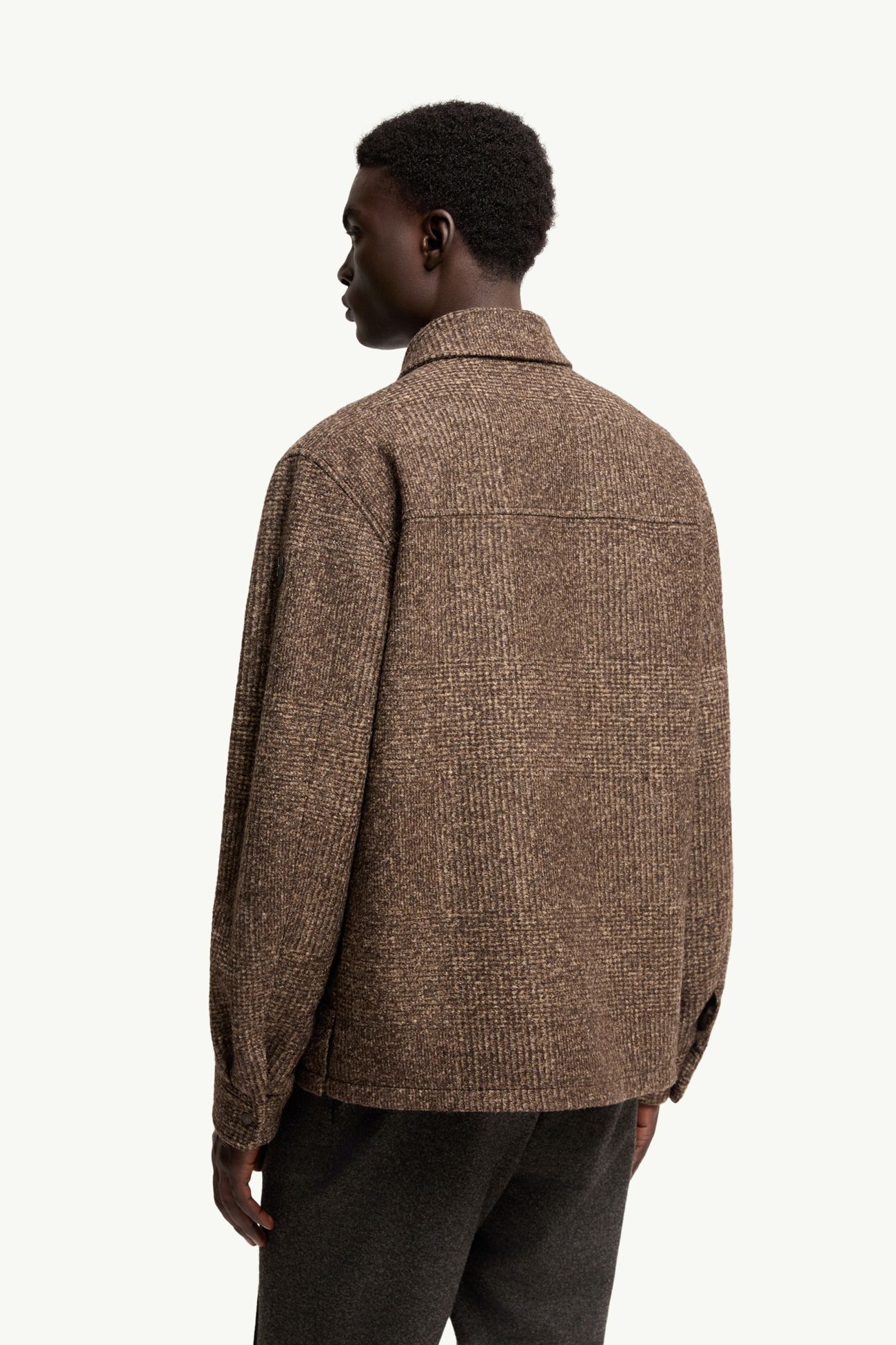 Check Jersey Shirt Jacket Men Brown Moncler 4