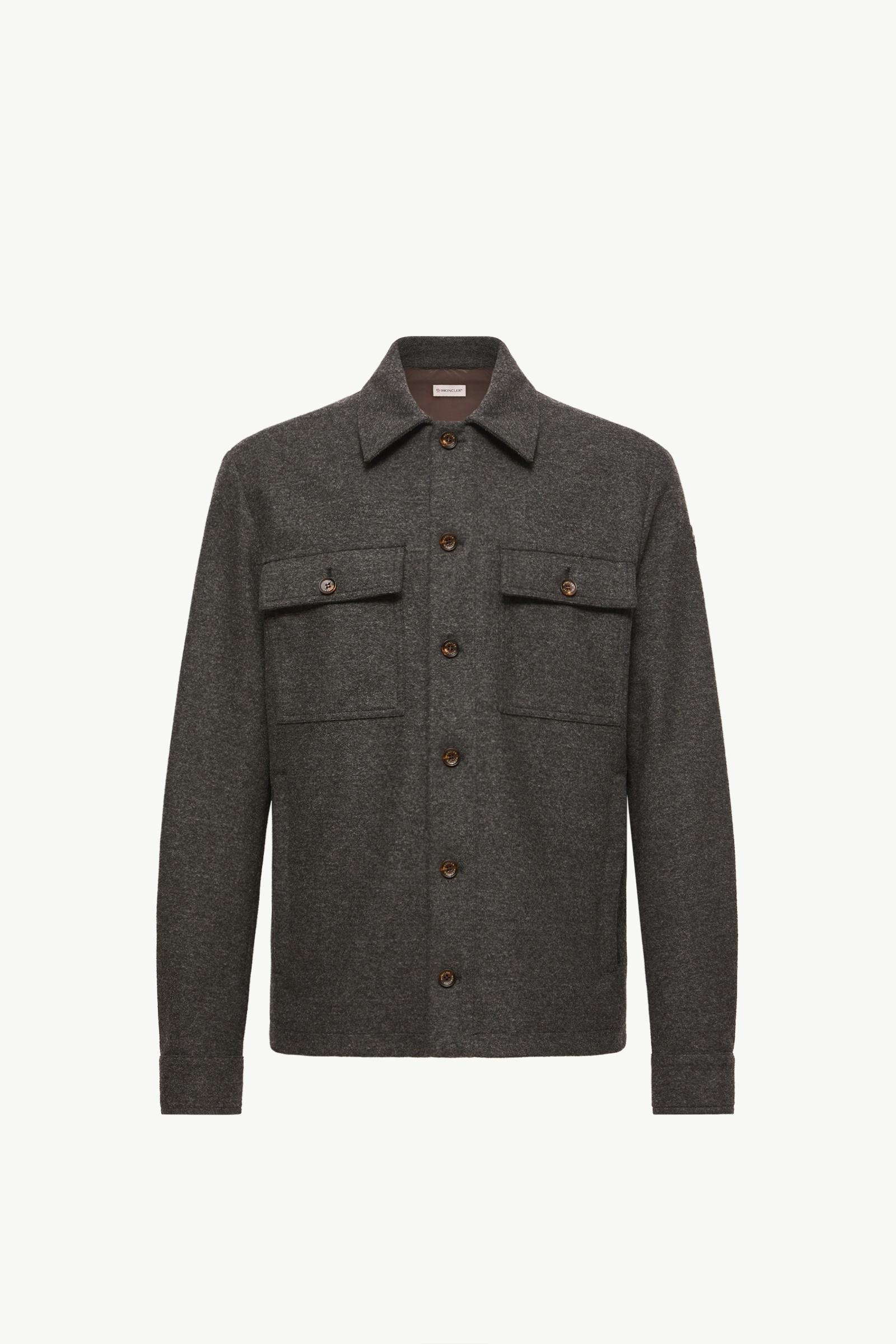 Flannel Shirt Jacket Men Dark Gray Moncler, 1 of 0