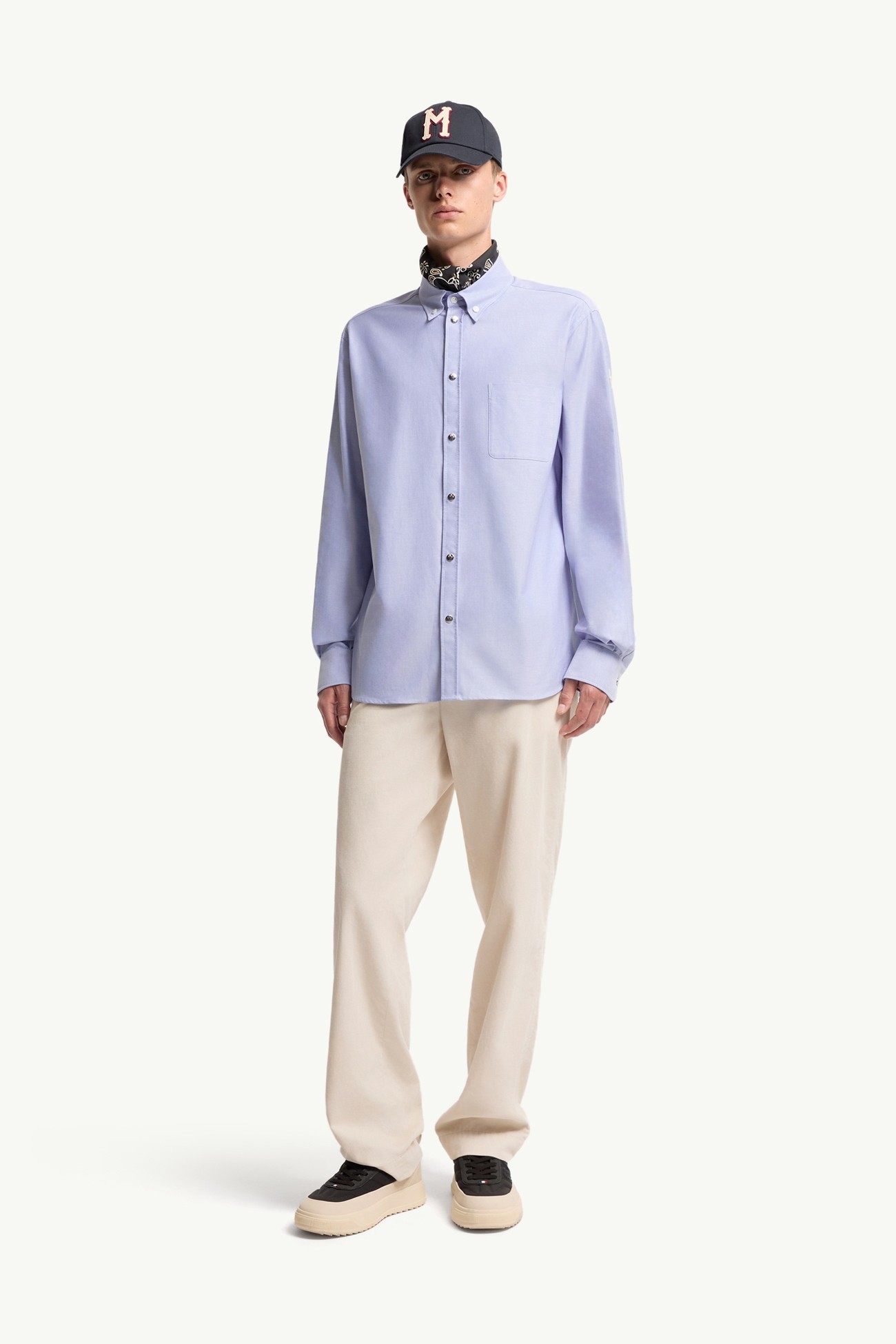 Cotton Shirt Men Light Blue Moncler 0