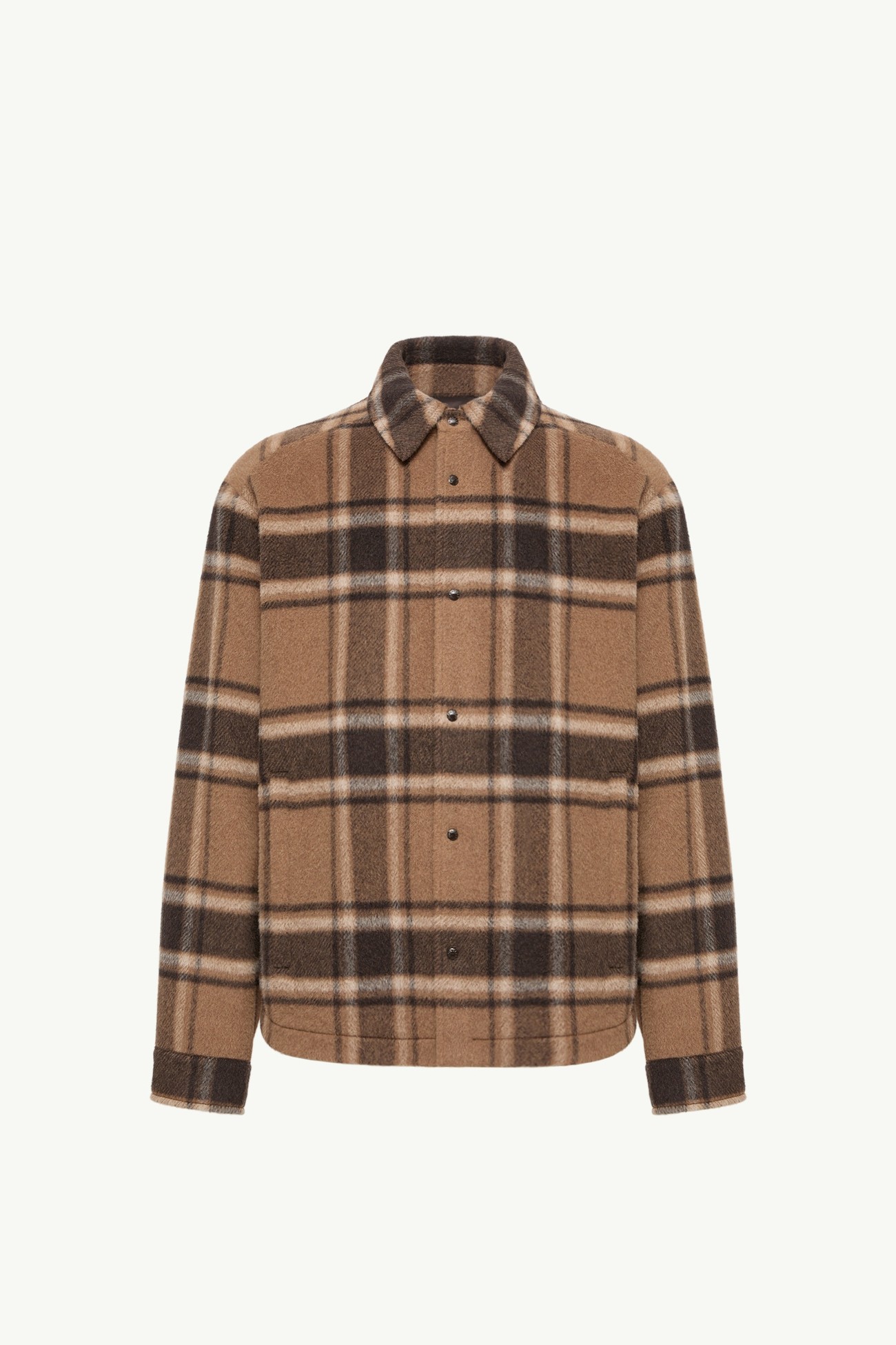 Giacca camicia in lana a quadri Uomo Beige & Marrone Moncler 2