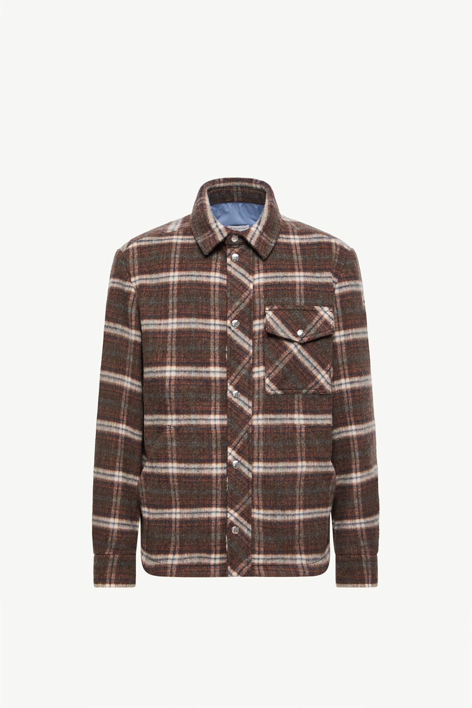 Check Wool Shirt Jacket Men Brown Moncler, 1 of 0