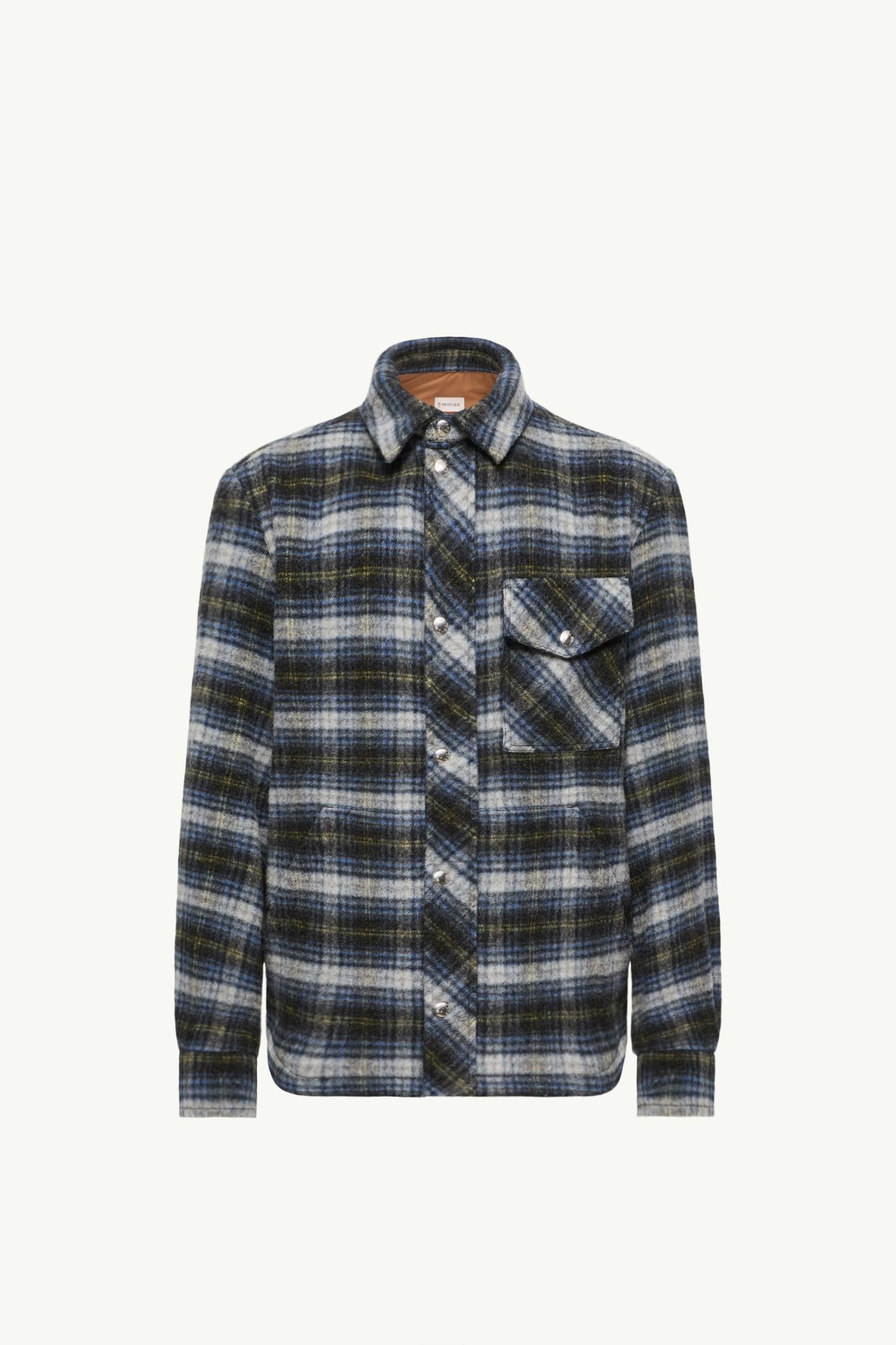 Check Wool Shirt Jacket Men Black Moncler 2