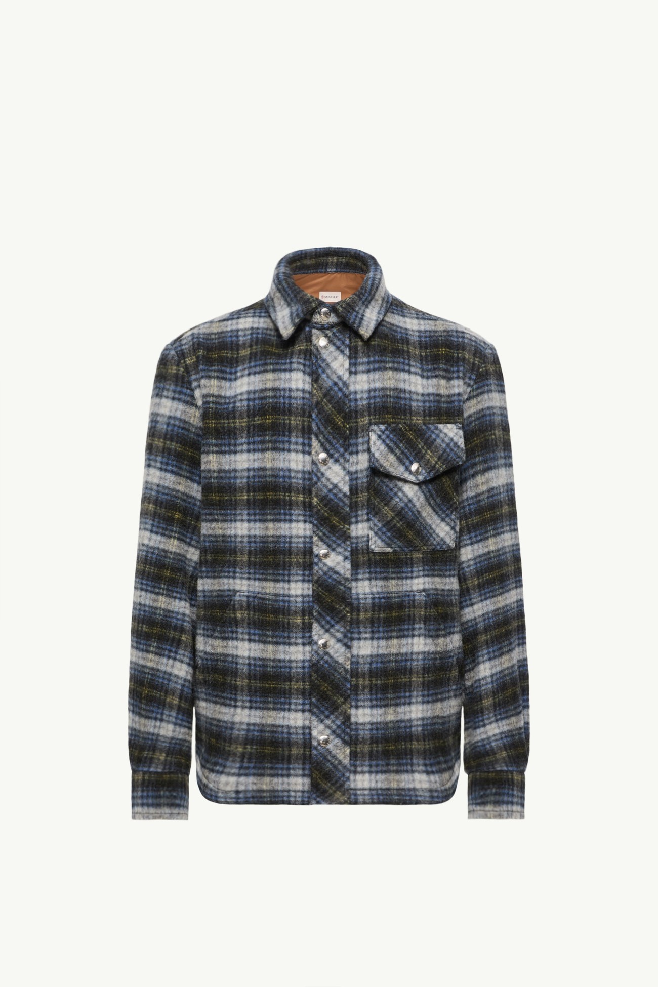 Check Wool Shirt Jacket Men Black Moncler 2