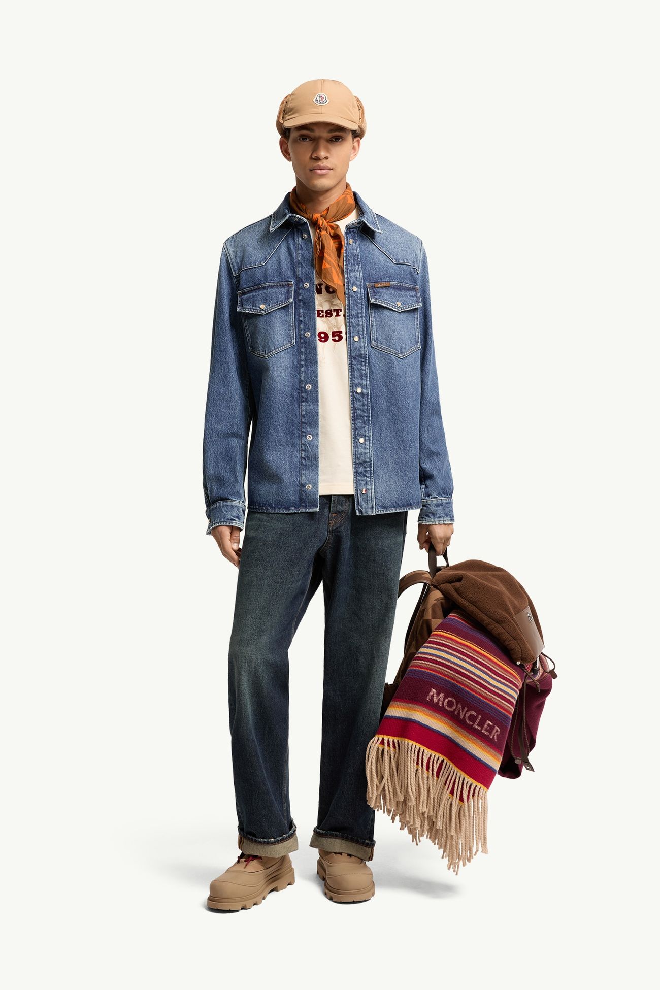 シャツジャケット メンズ デニムブルー Moncler 0