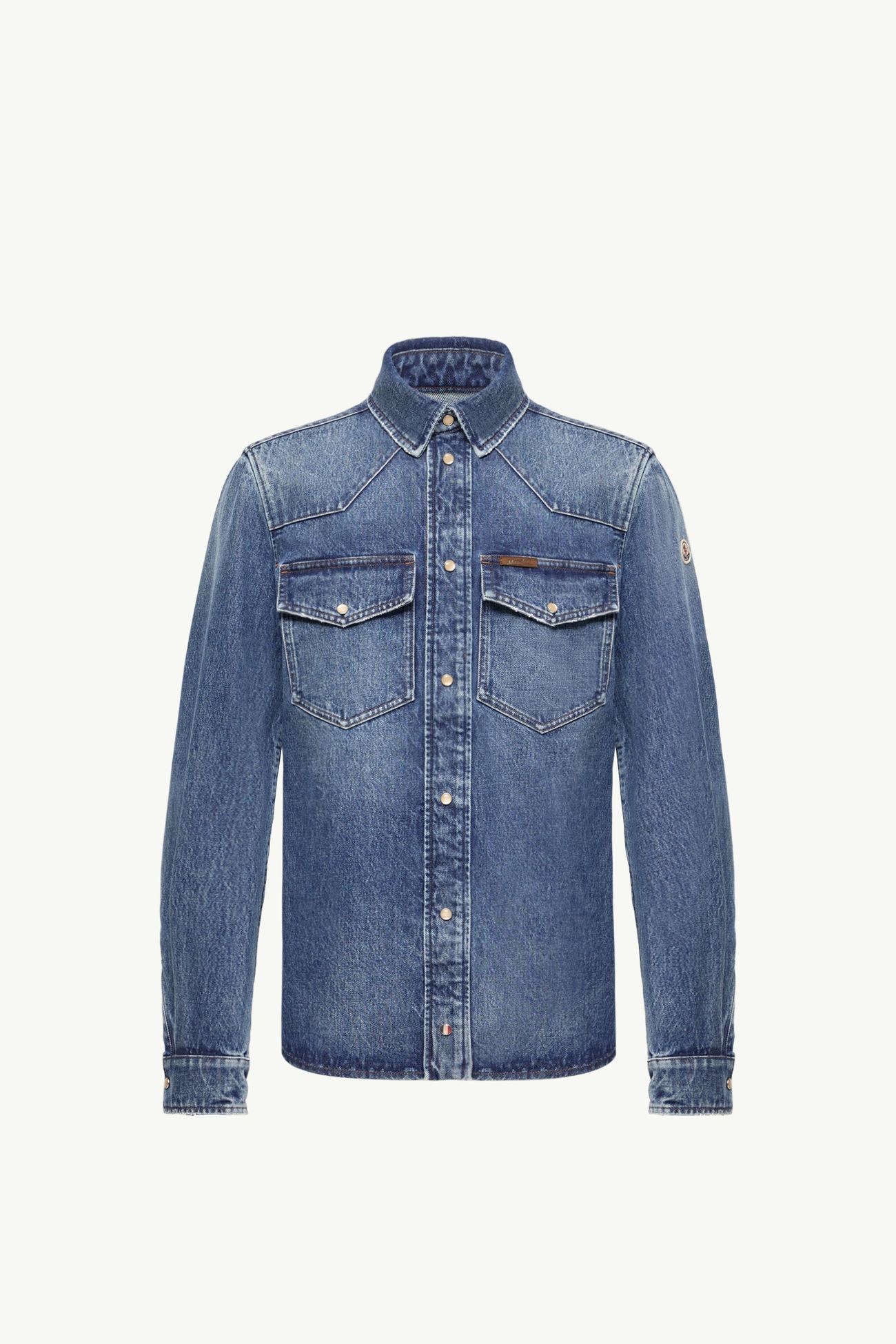Denim Shirt Jacket Men Denim Blue Moncler 2