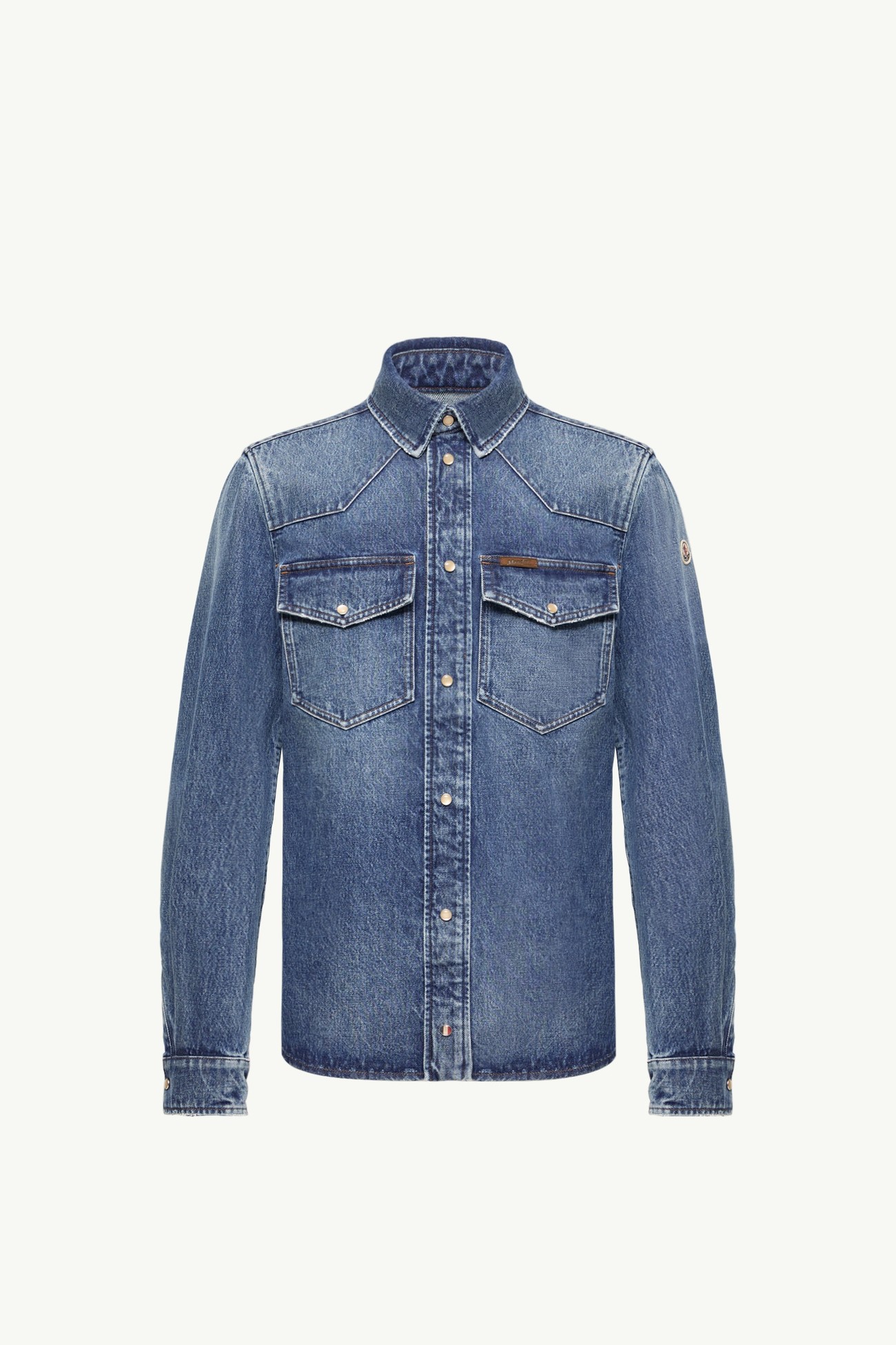 Denim Shirt Jacket Men Denim Blue Moncler 2