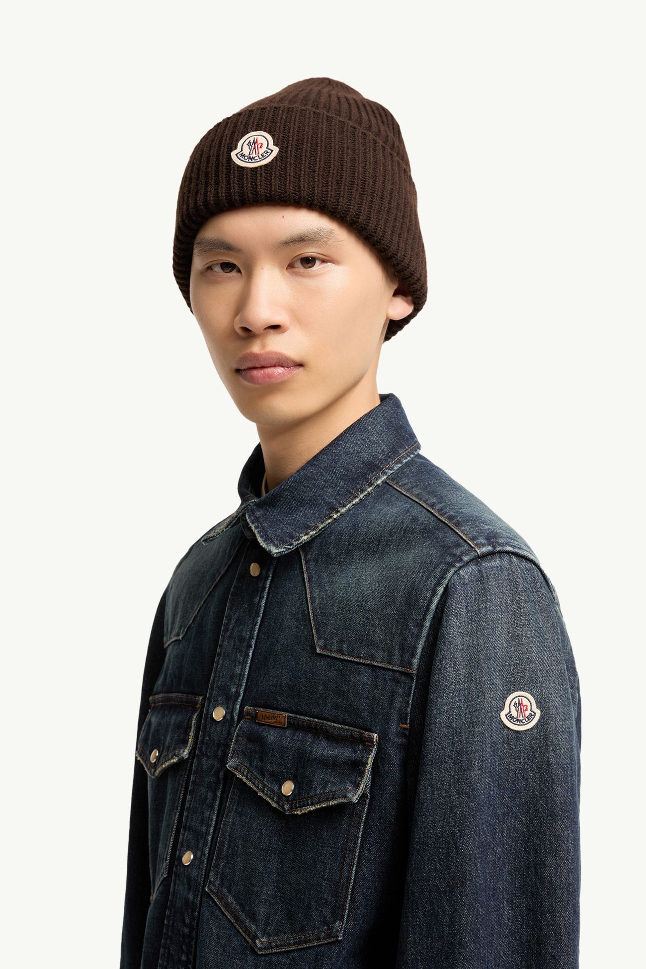 Denim Shirt Jacket Men Denim Blue Moncler 1