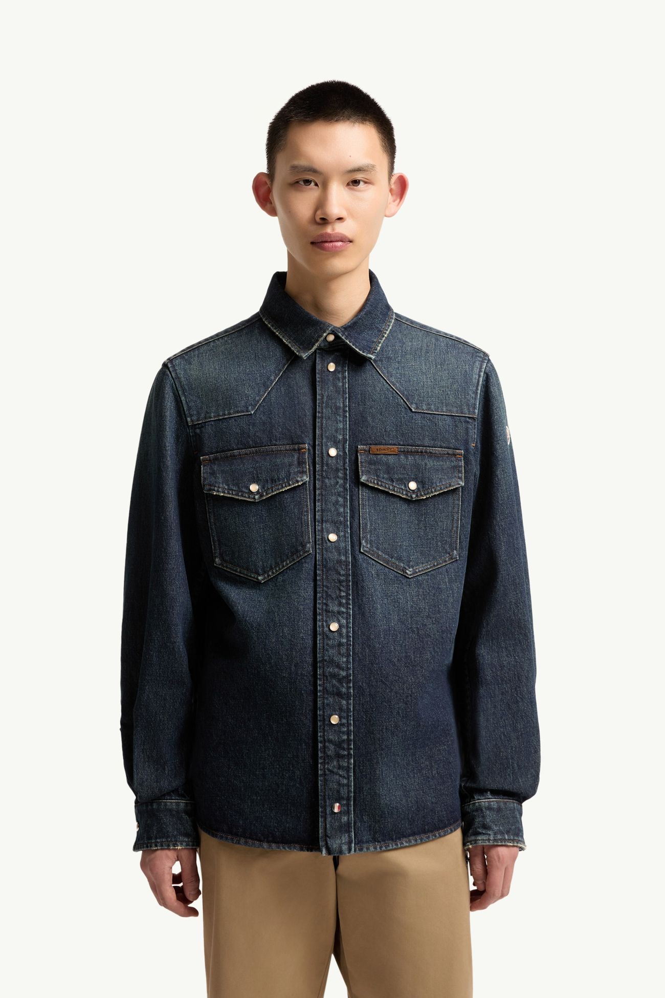 男士牛仔衬衫式夹克外套 男士 丹宁蓝 Moncler 3