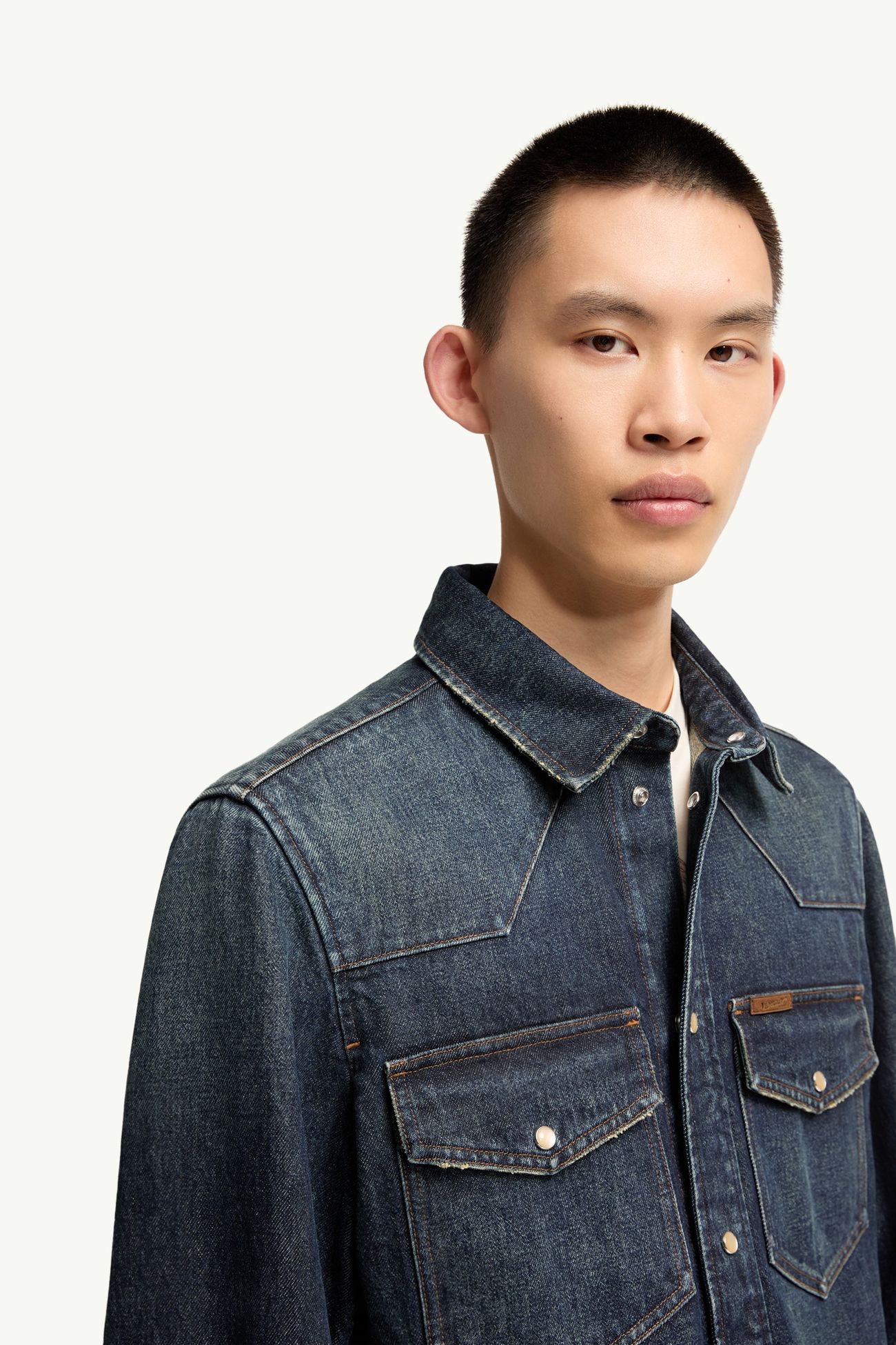 男士牛仔衬衫式夹克外套 男士 丹宁蓝 Moncler 5