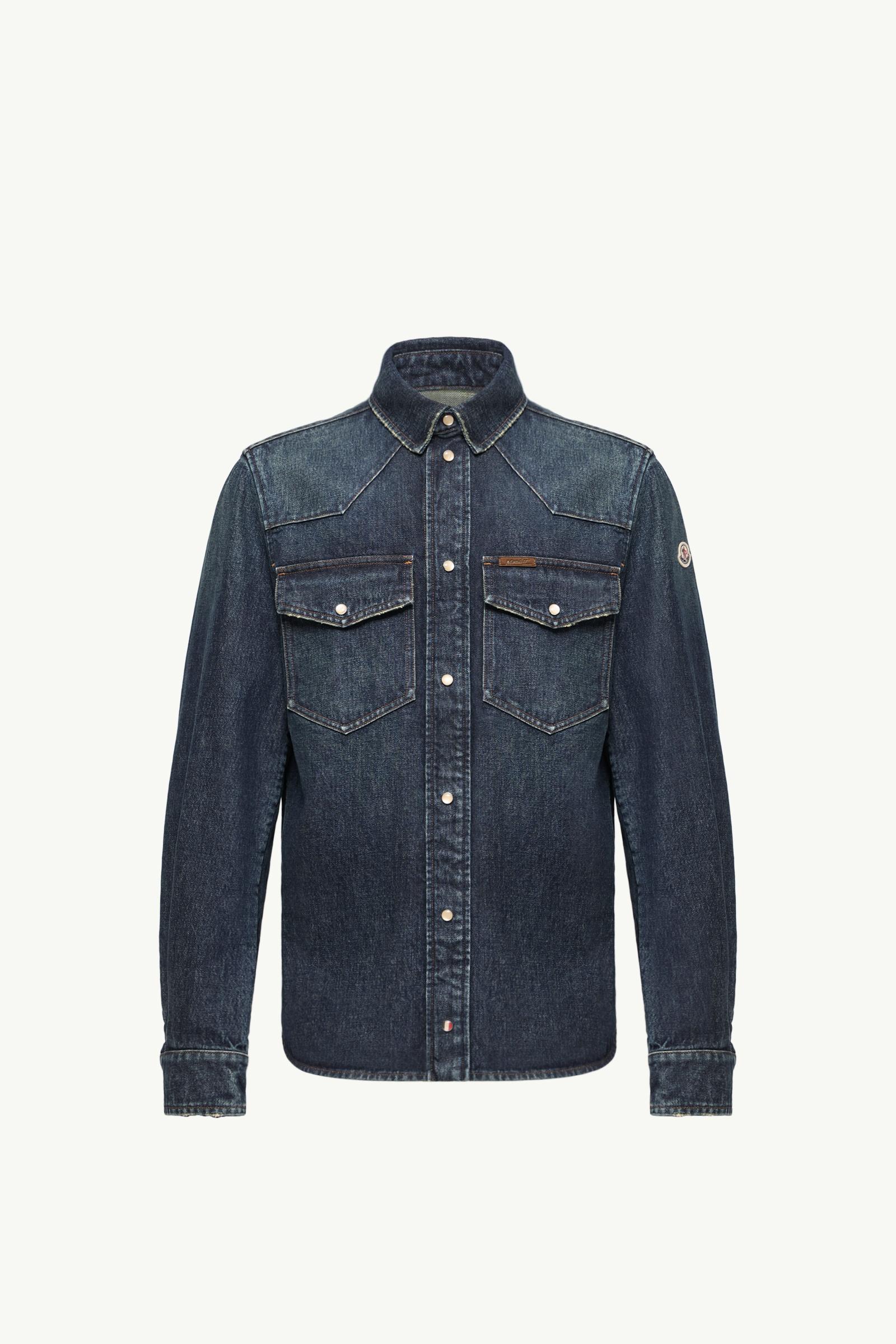 Denim Shirt Jacket Men Denim Blue Moncler, 1 of 0