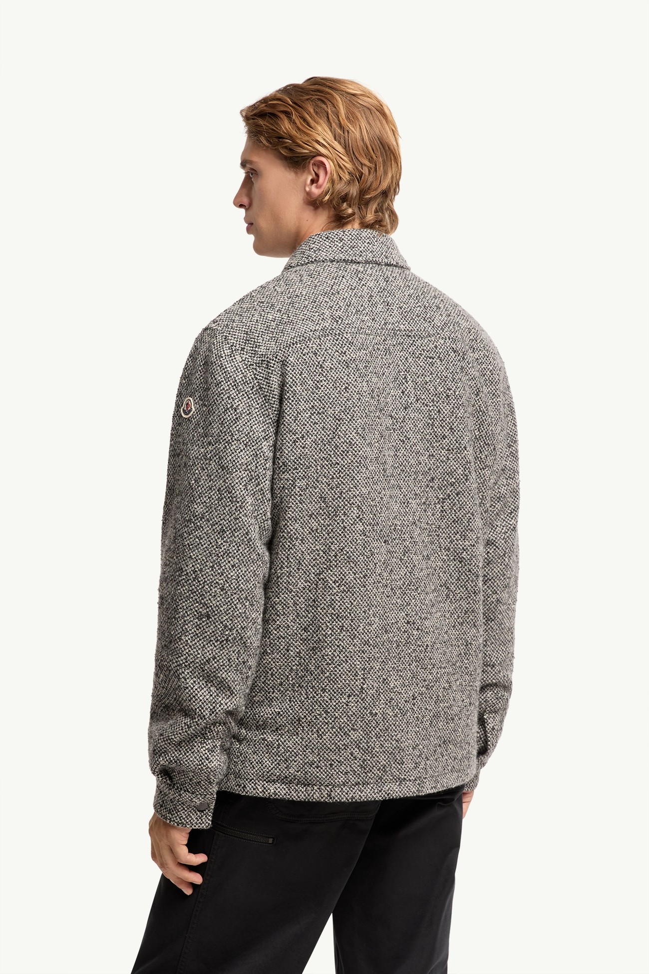 Giacca camicia in misto lana mélange Uomo Grigio Moncler 4