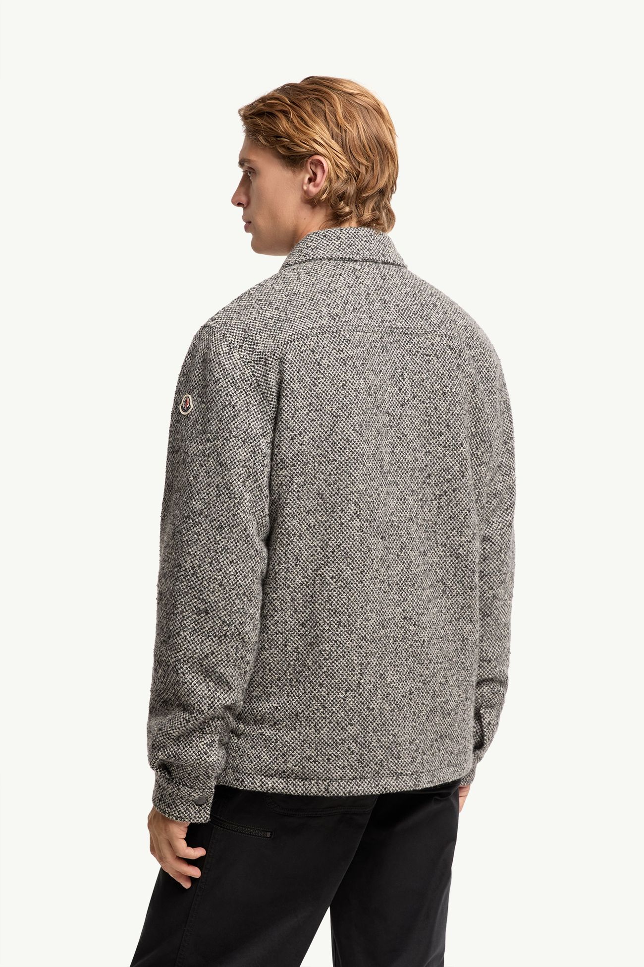 Melange Wool Blend Shirt Jacket Men Gray Moncler 4