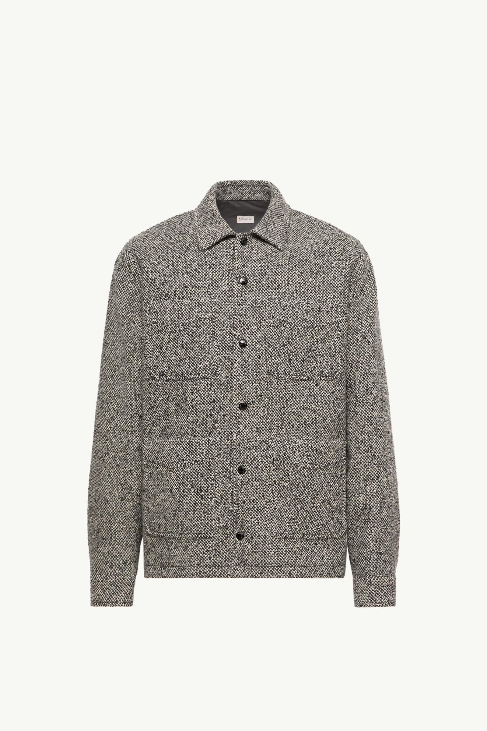 Melange Wool Blend Shirt Men Gray Moncler, 1 of 0