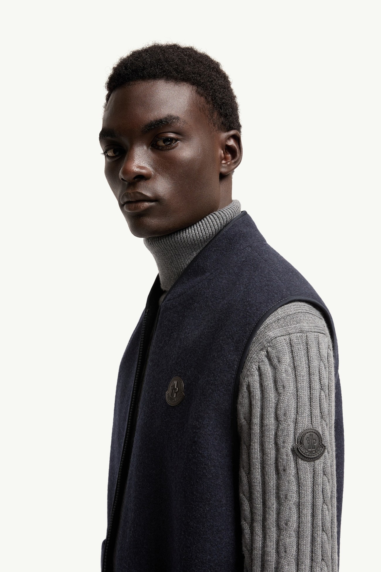 Wool Zip-Up Gilet Men Navy Blue Moncler 1